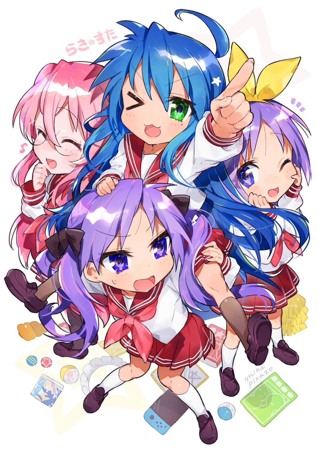 Animecore, sailor uniforms, bright hair, HD Phone Wallpaper