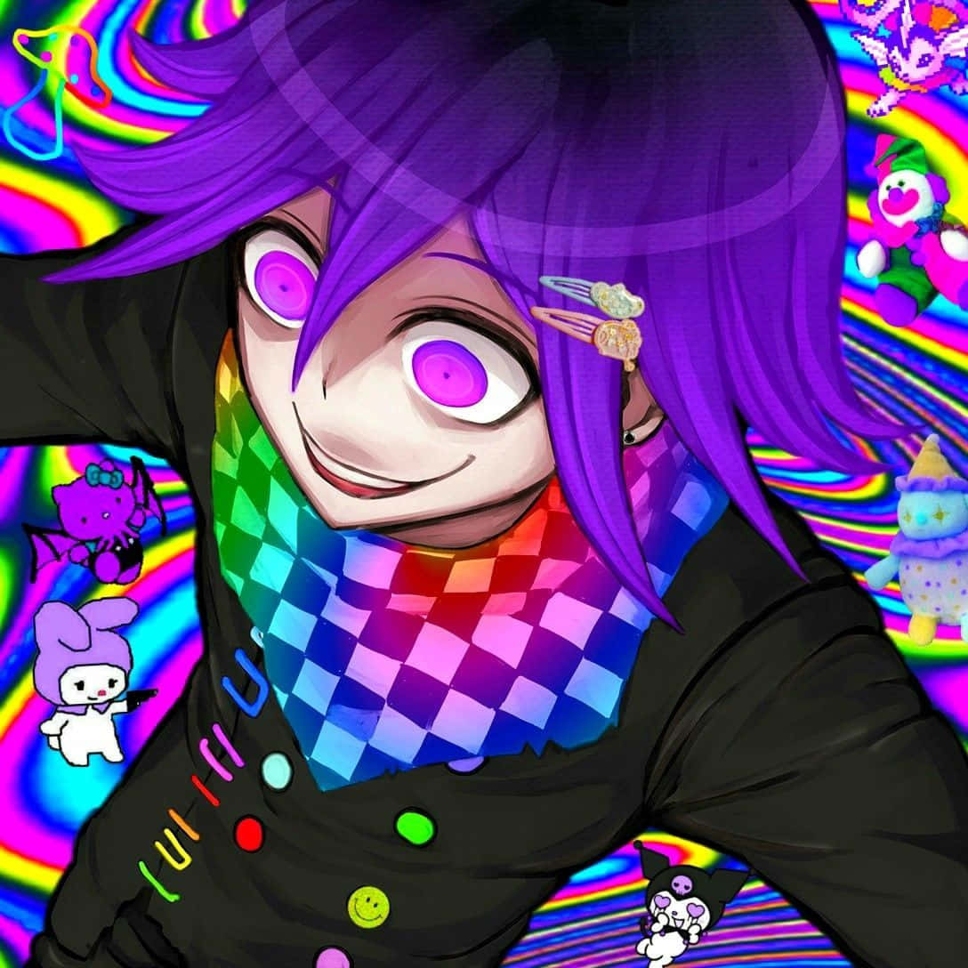 Animecore, purple hair, glowing eyes, SD Desktop Wallpaper