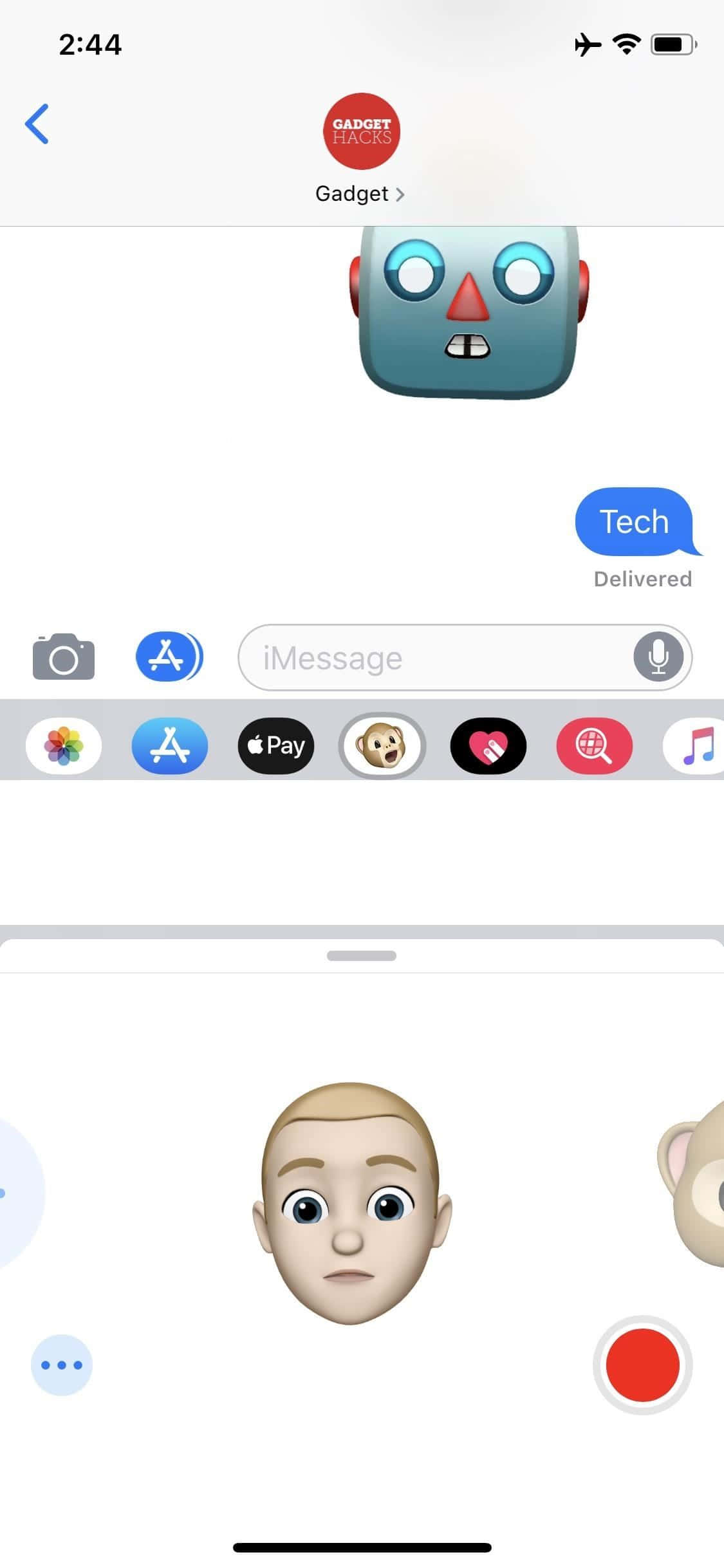 Animojis, iMessage, blue robot sticker, Full HD Phone Wallpaper