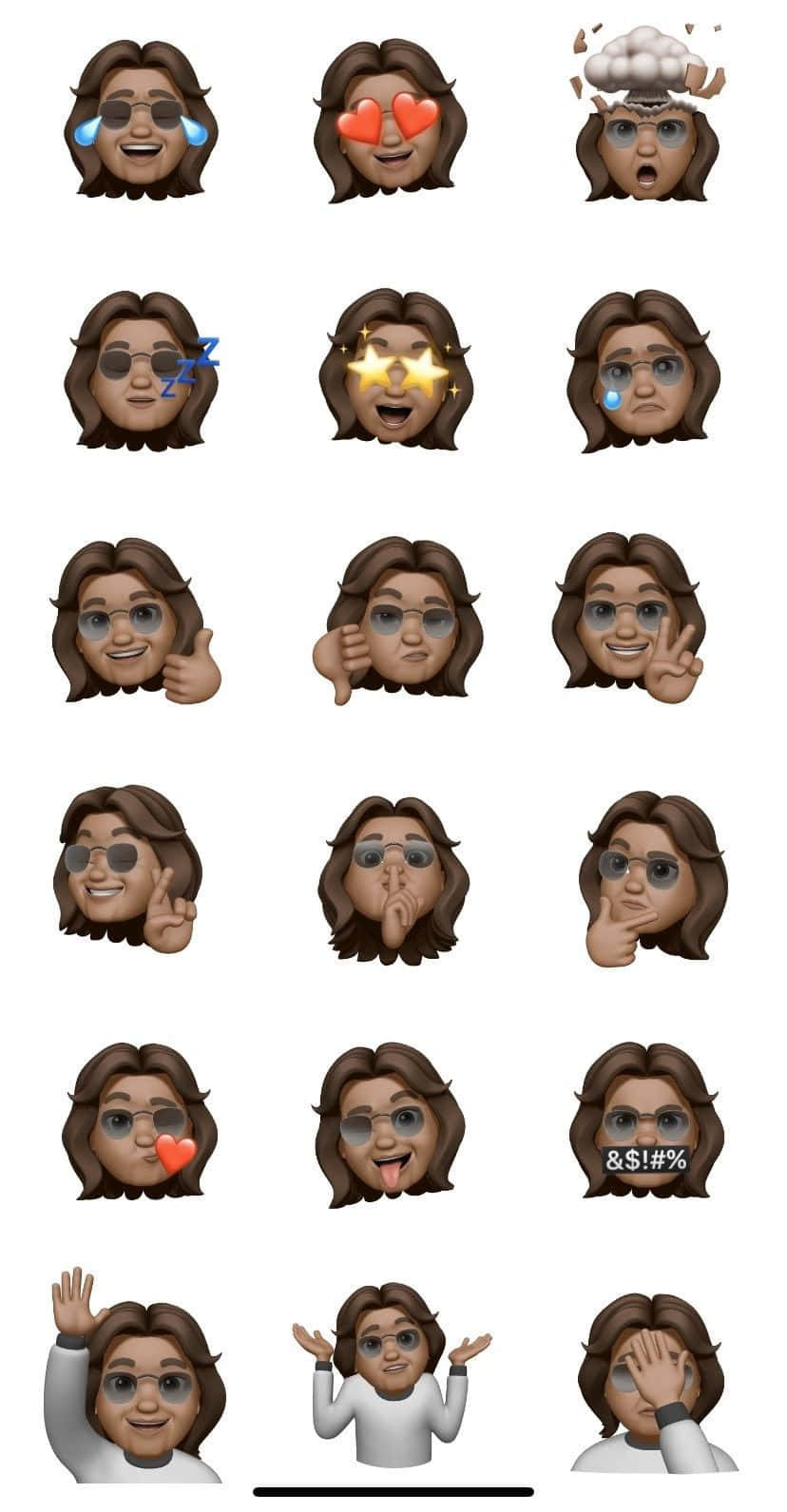Animojis, emoji faces, brown hair, HD Phone Wallpaper