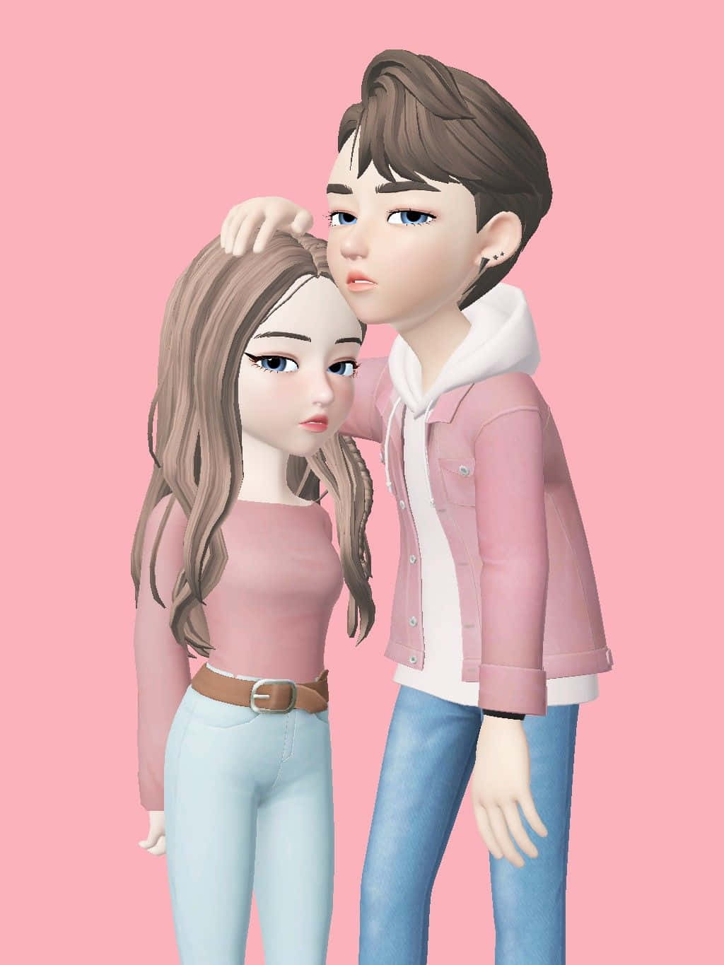 Animojis, pink, blue, HD Phone Wallpaper