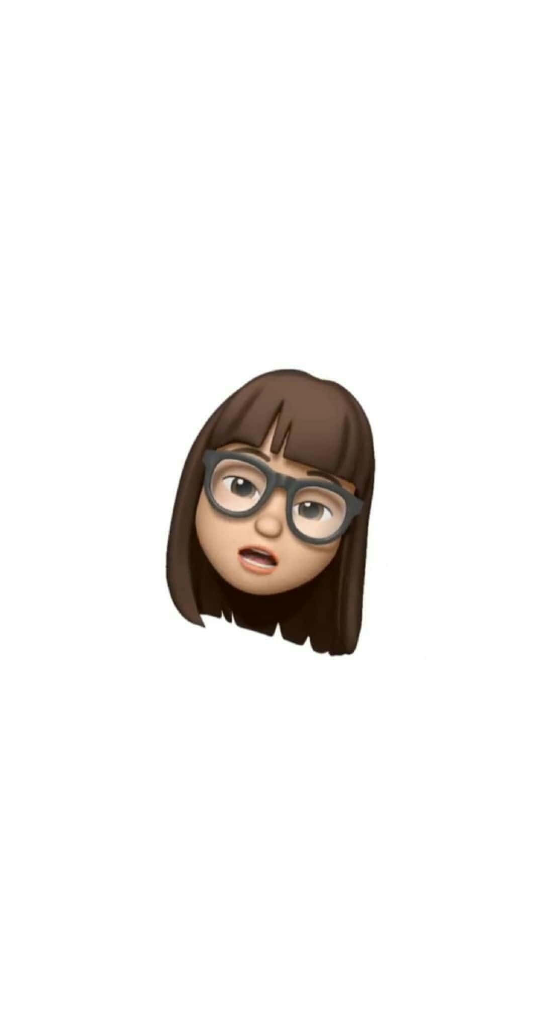 Animojis, emoji face, brown hair, Full HD Phone Wallpaper