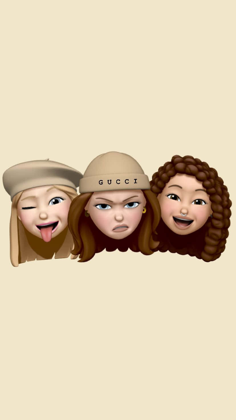 Animojis, 828 x 1472, beige background, HD Phone Wallpaper