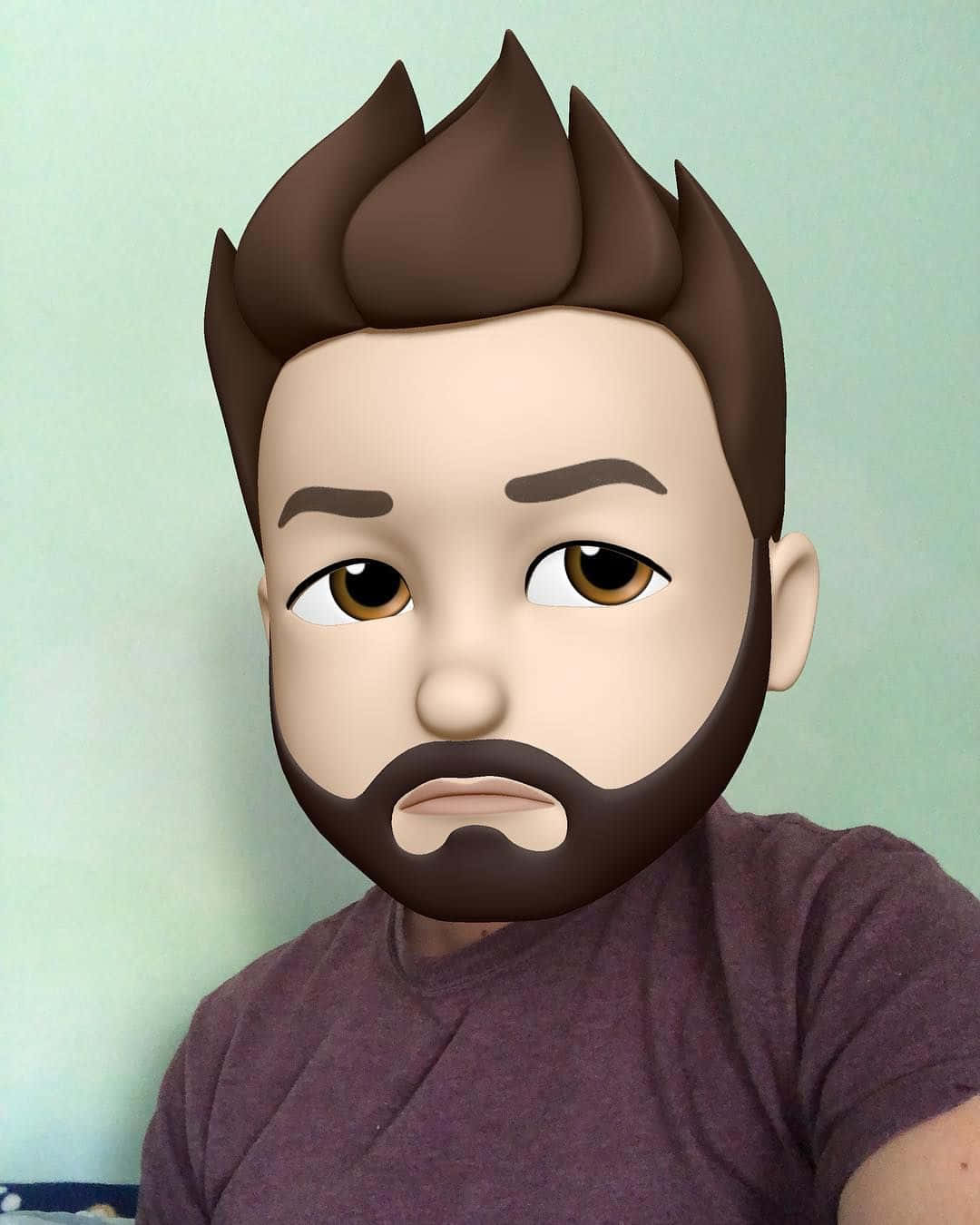 Animojis, emoji mask, spiky brown hair, HD Phone Wallpaper