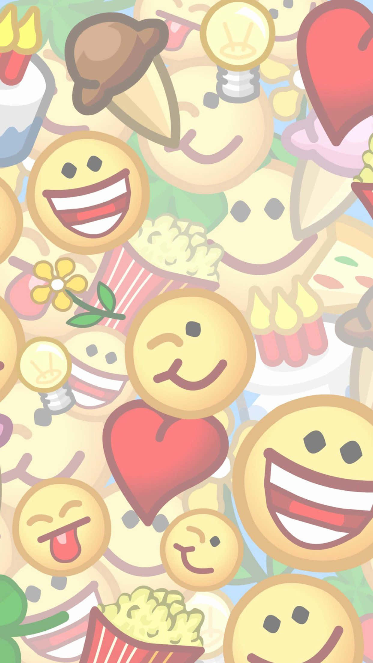 Animojis, smiling emoji faces, hearts, Full HD Phone Wallpaper