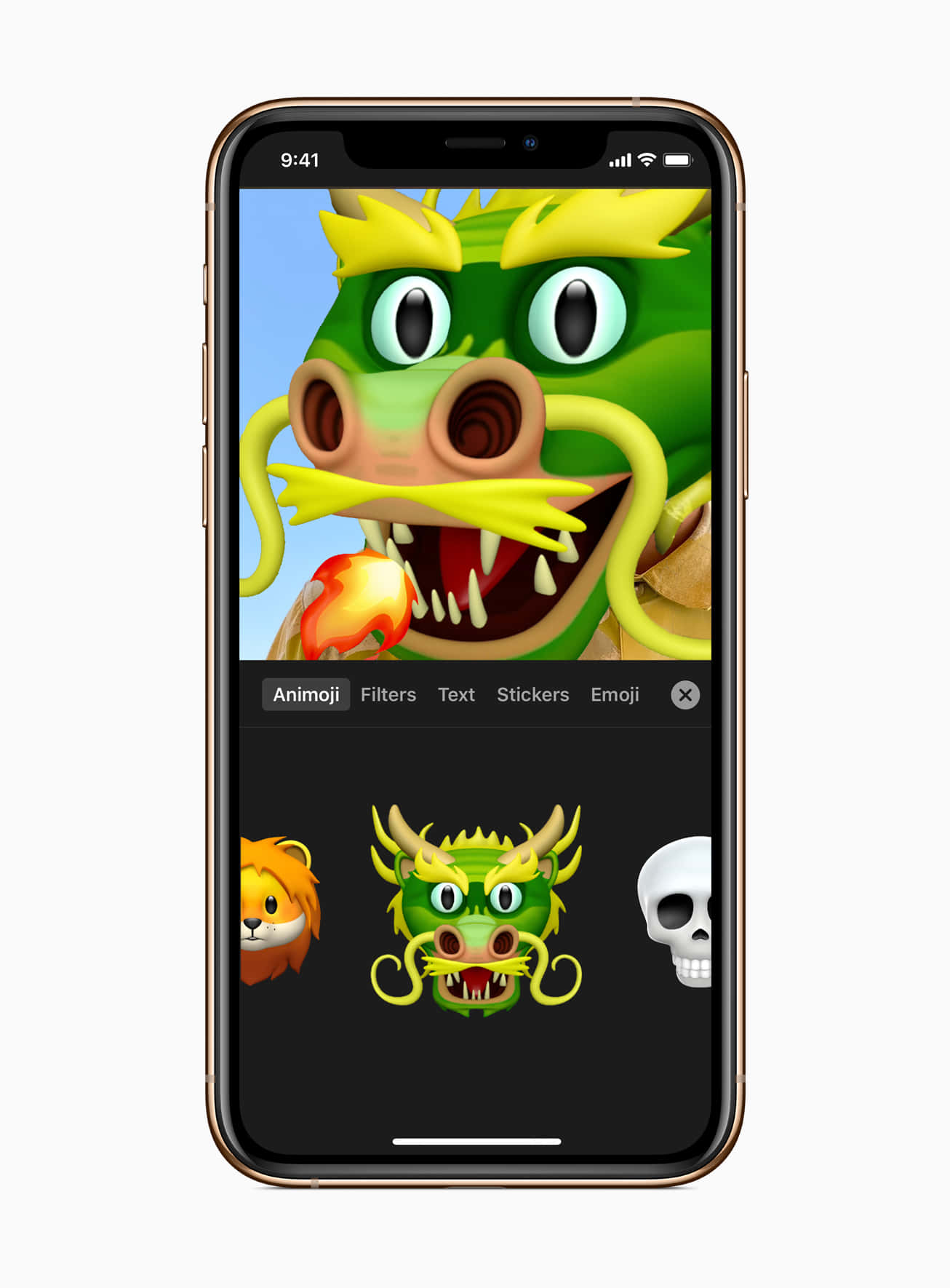 Animojis, iOS 11, green dragon Animoji, HD Phone Wallpaper