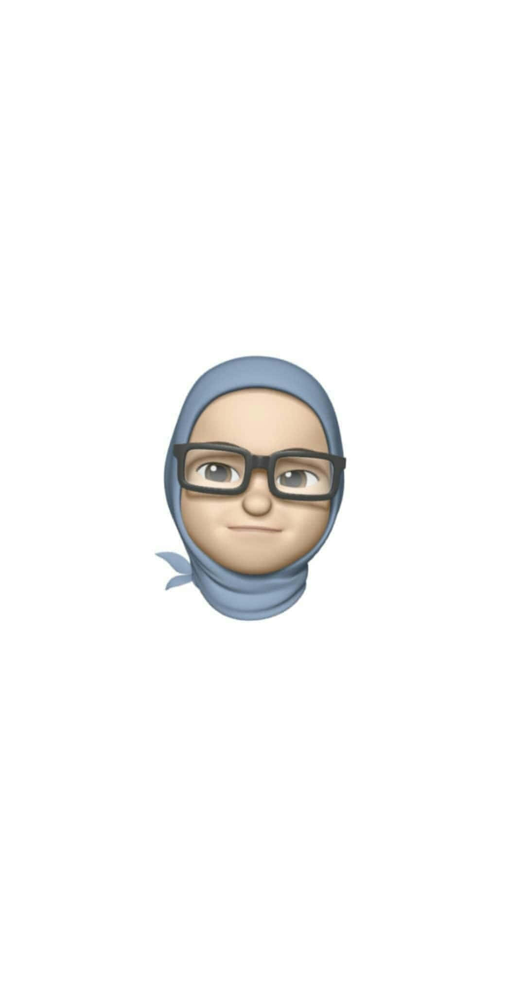 Animojis, light blue hijab, black-rimmed glasses, Full HD Phone Wallpaper