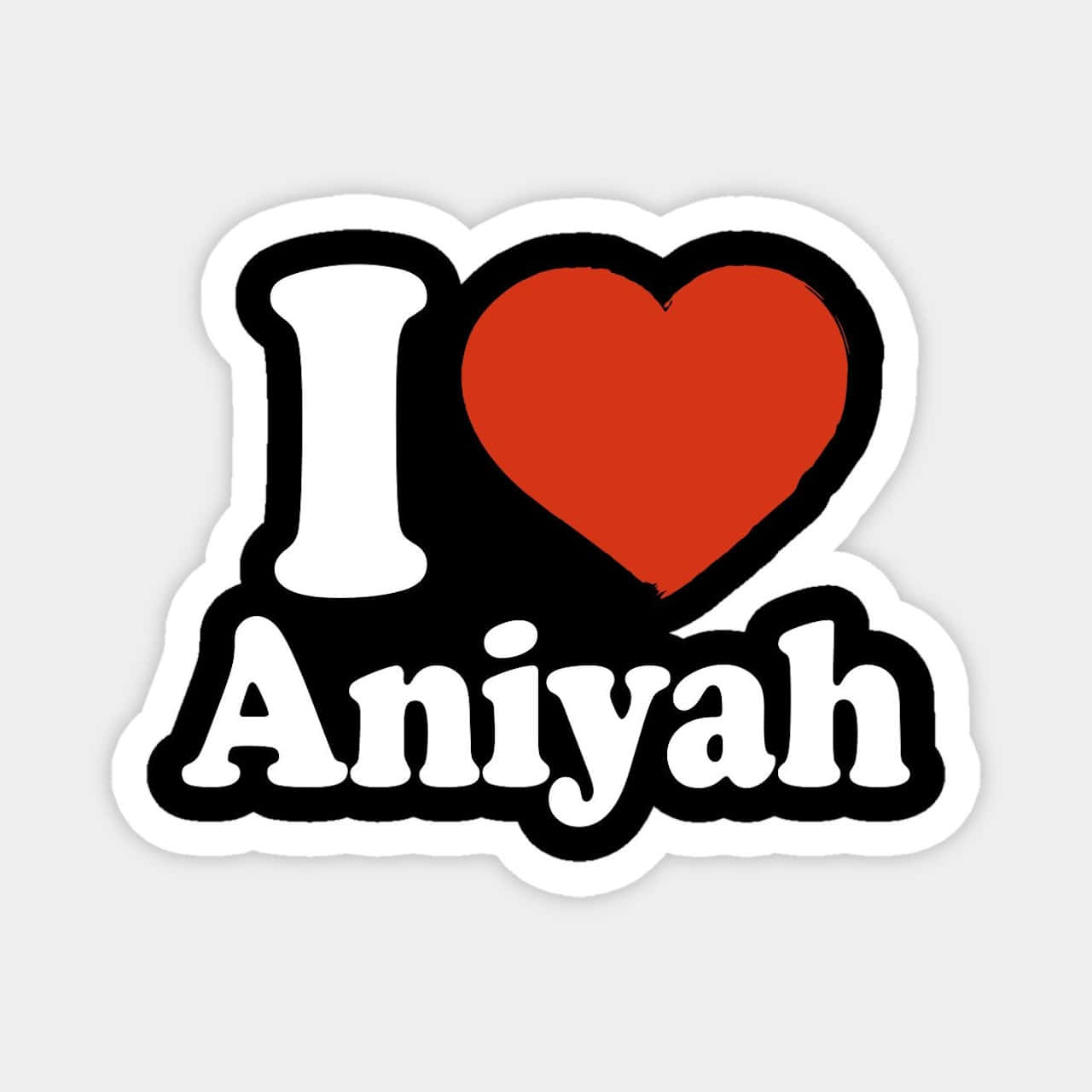 Aniyah, I ❤️ Aniyah, white sticker, HD Desktop Wallpaper