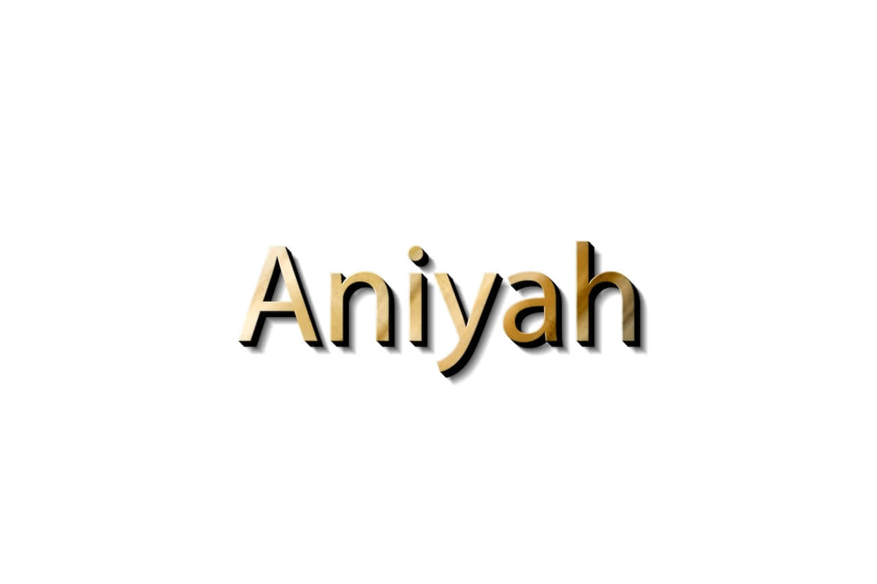 Aniyah, golden 3d letters, soft shadow, HD Desktop Wallpaper