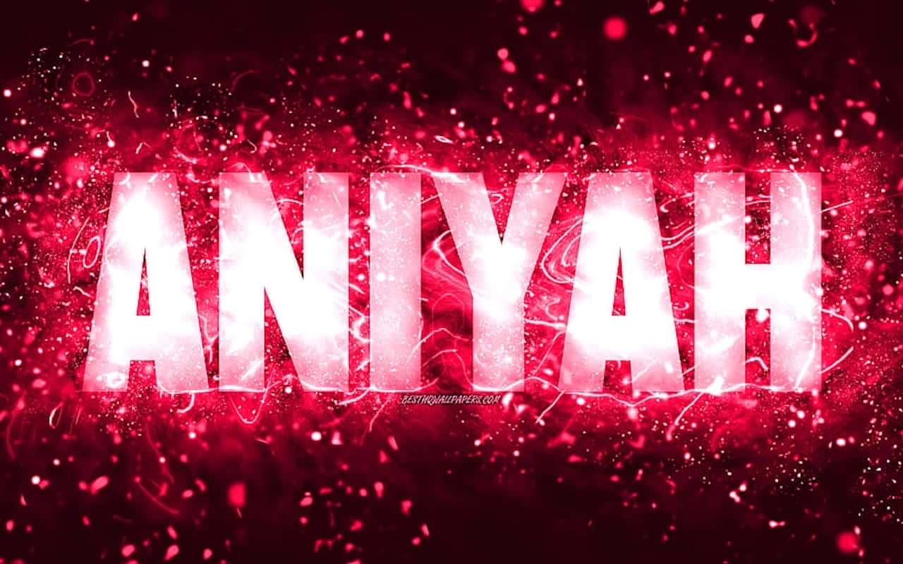Aniyah, sparkling electric red, bright white letters, HD Desktop Wallpaper