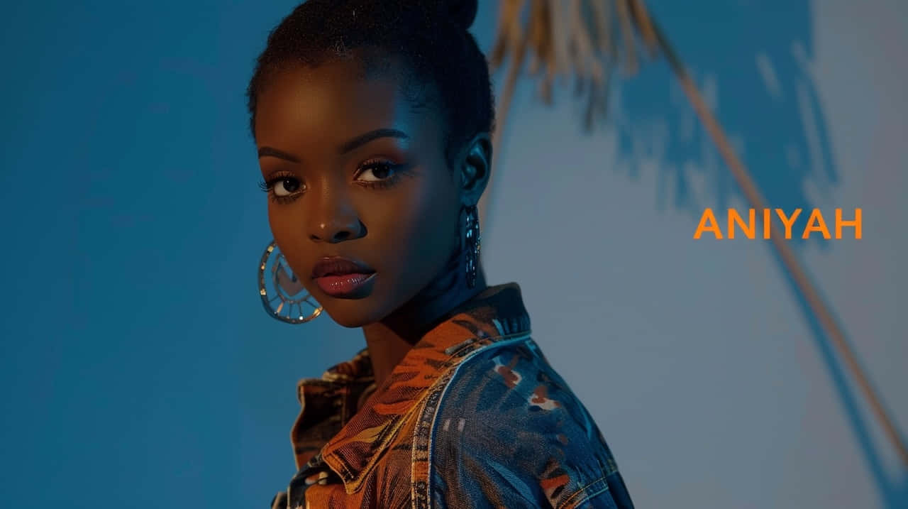 Aniyah, blue wall, palm tree shadows, HD Desktop Wallpaper