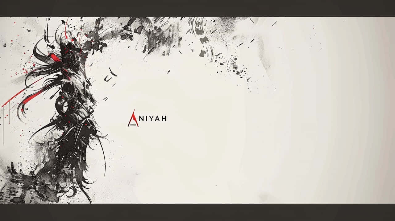 Aniyah, black and red ink splash, stylized figure with flowing hair, HD Desktop Wallpaper
