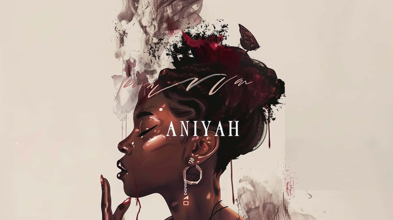 Aniyah, red floral elements, butterflies, HD Desktop Wallpaper