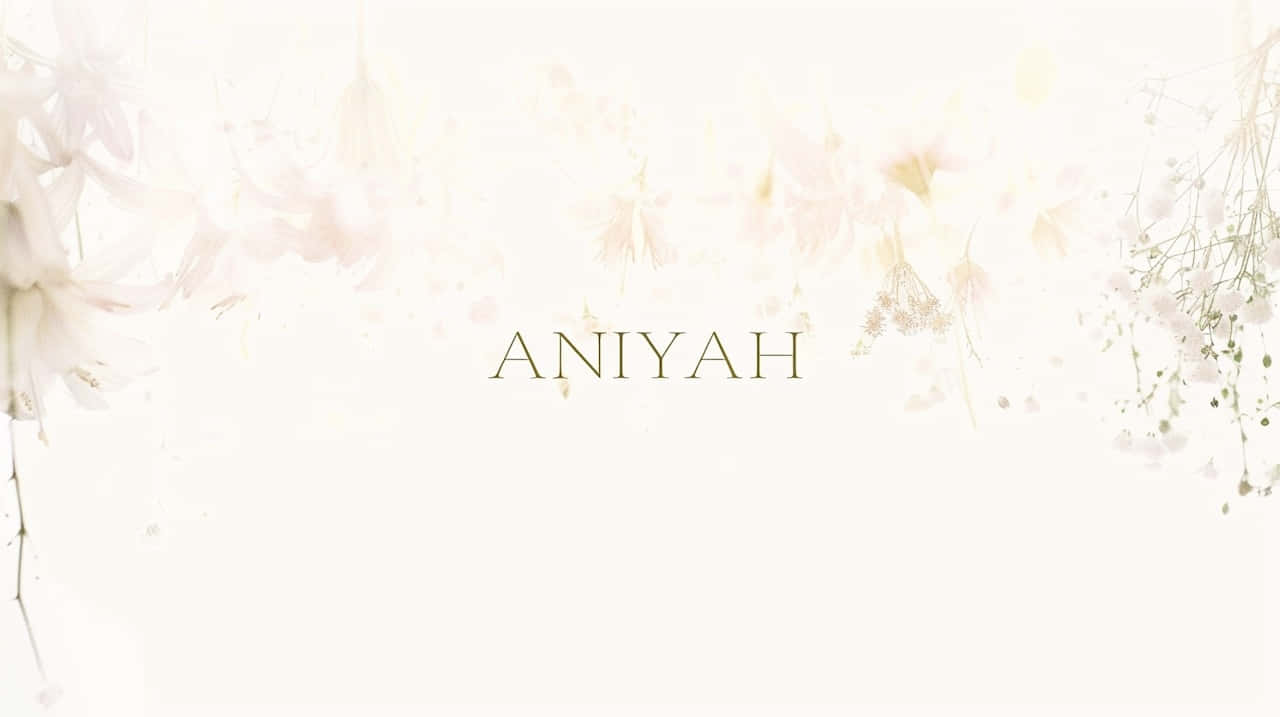 Aniyah, gold lettering, soft cream background, HD Desktop Wallpaper
