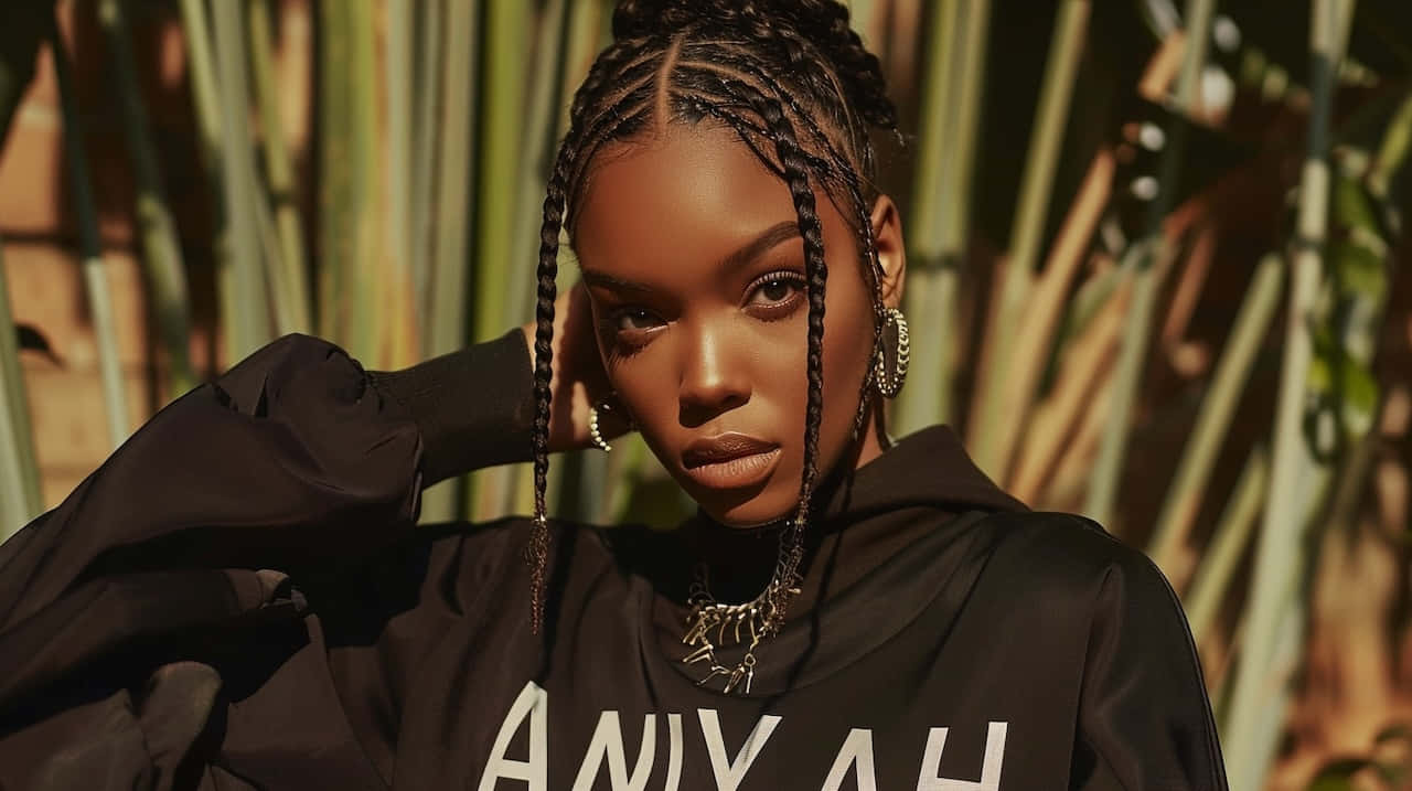 Aniyah, braided hair, silver jewelry, HD Desktop Wallpaper