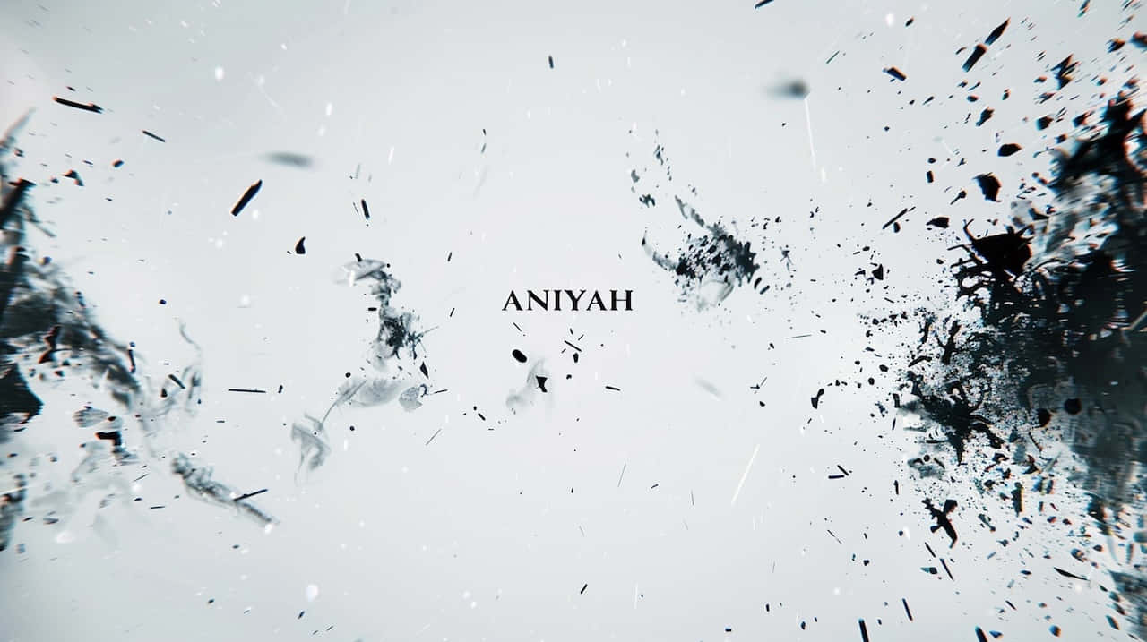 Aniyah, shattered glass effect, black ink fragments, HD Desktop Wallpaper