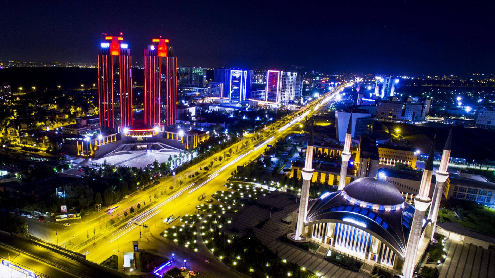 Ankara, City, Night, Full HD Desktop Wallpaper