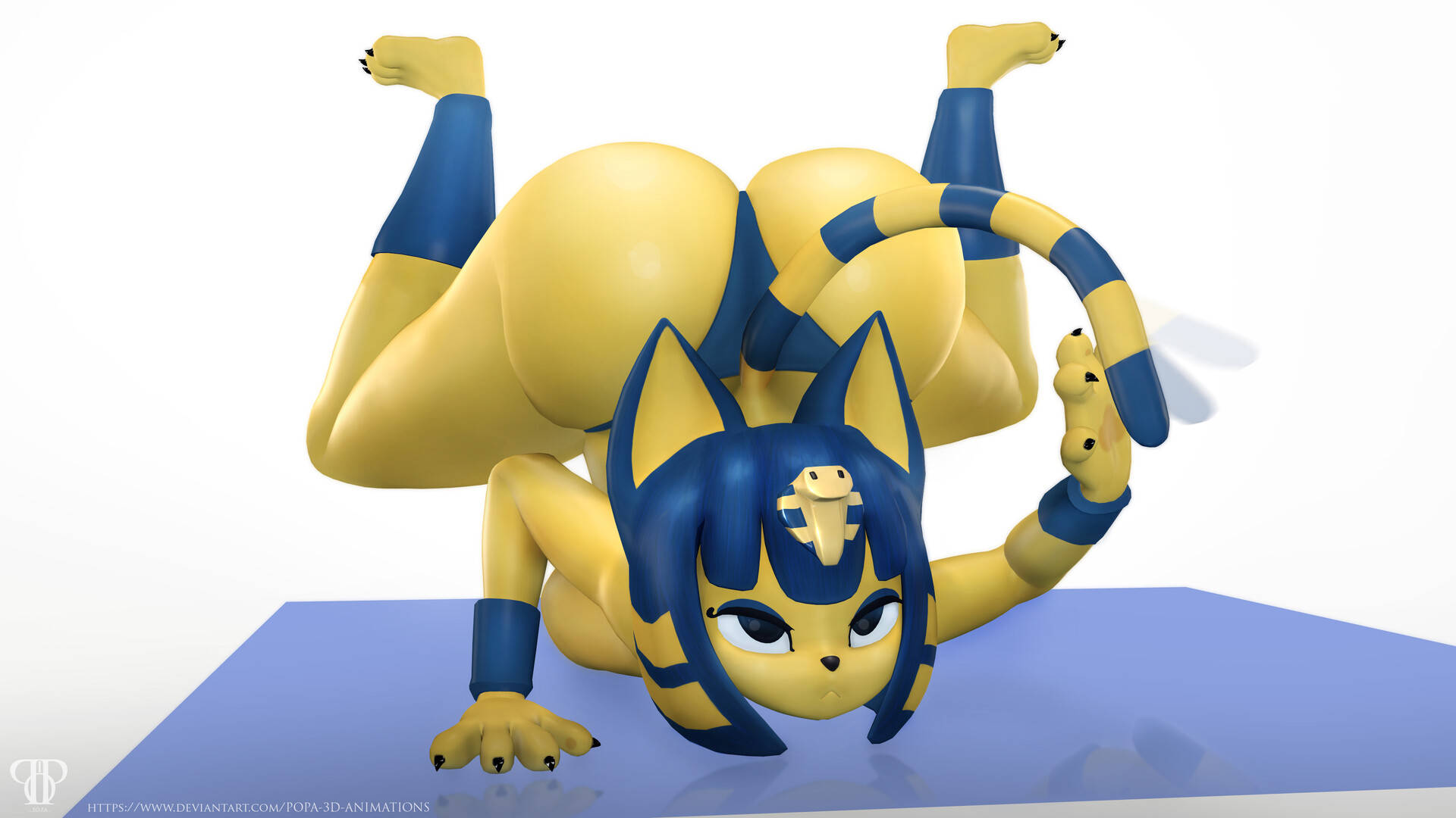 Ankha, Animal Crossing, yellow and blue anthropomorphic cat, Full HD Desktop Wallpaper