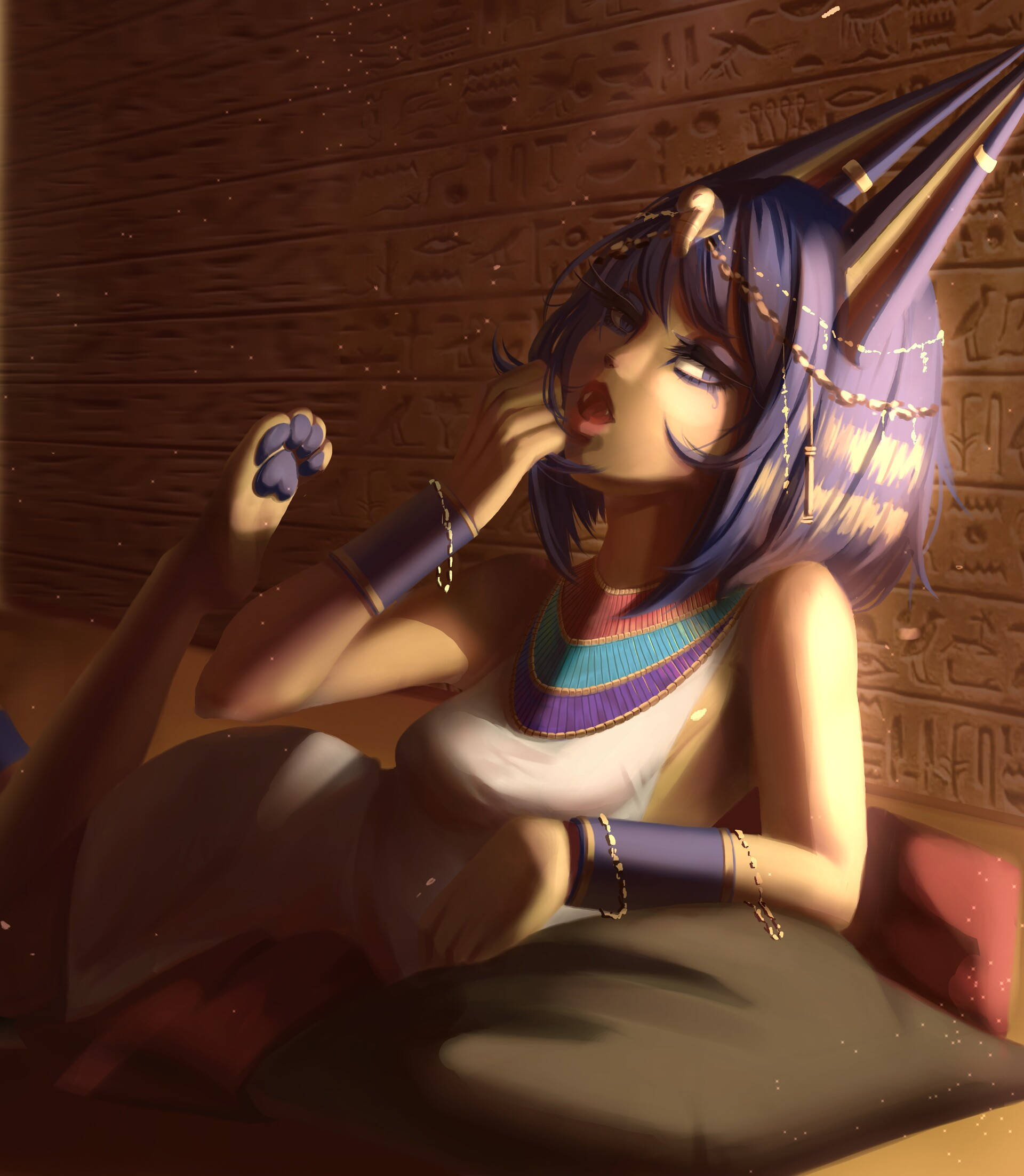 Ankha, Animal Crossing, purple-haired anime girl, Full HD Phone Wallpaper