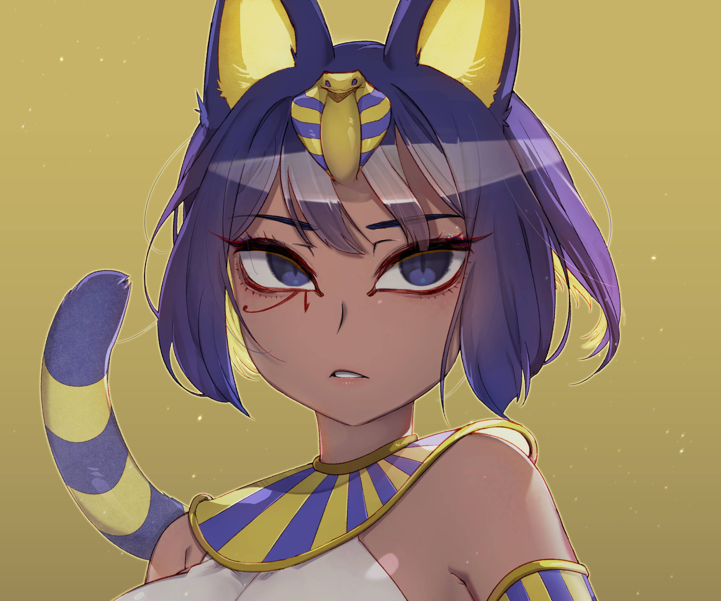 Ankha, Animal Crossing, purple hair, Full HD Desktop Wallpaper