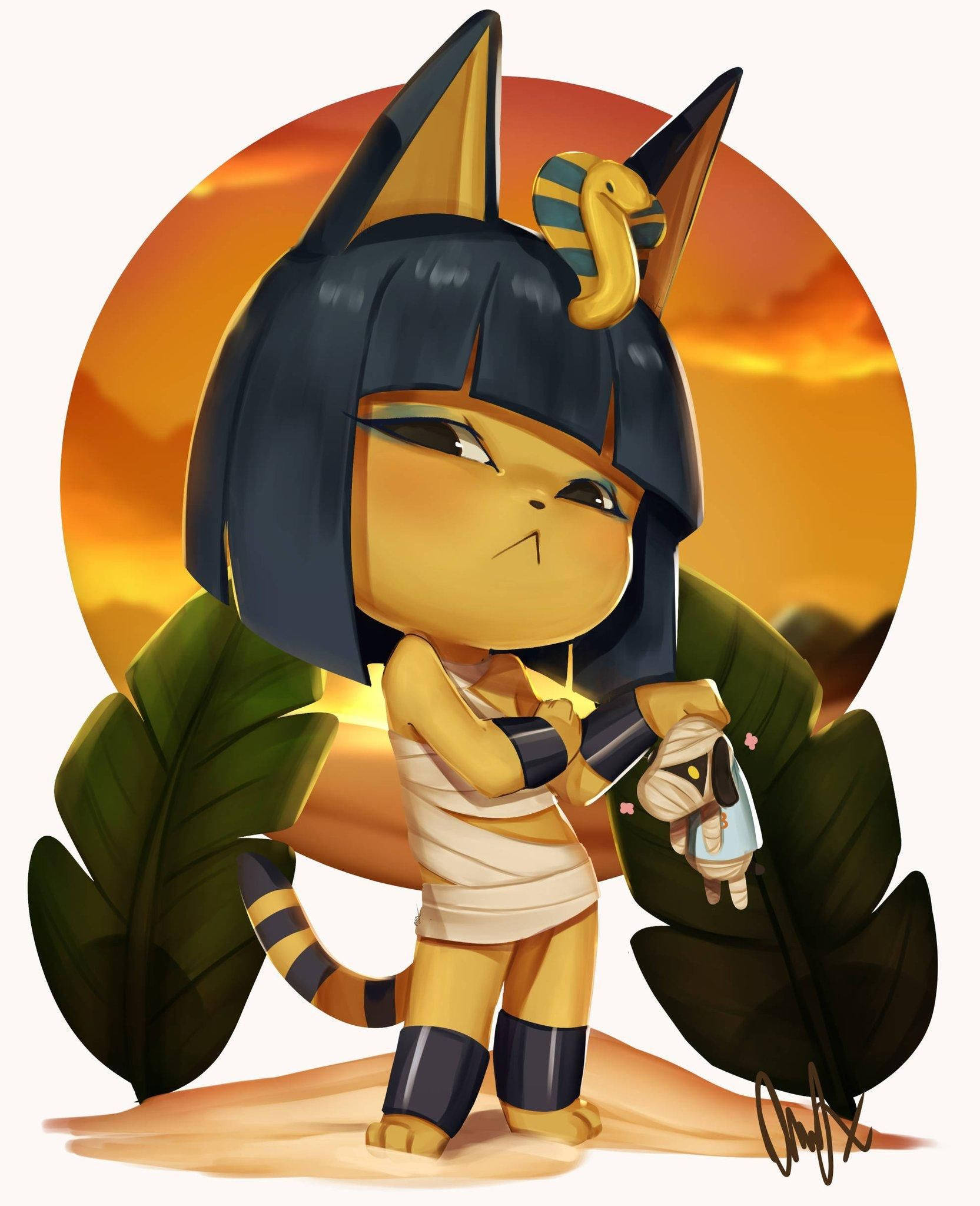 Ankha, Animal Crossing, cat-headed Egyptian goddess, Full HD Phone Wallpaper