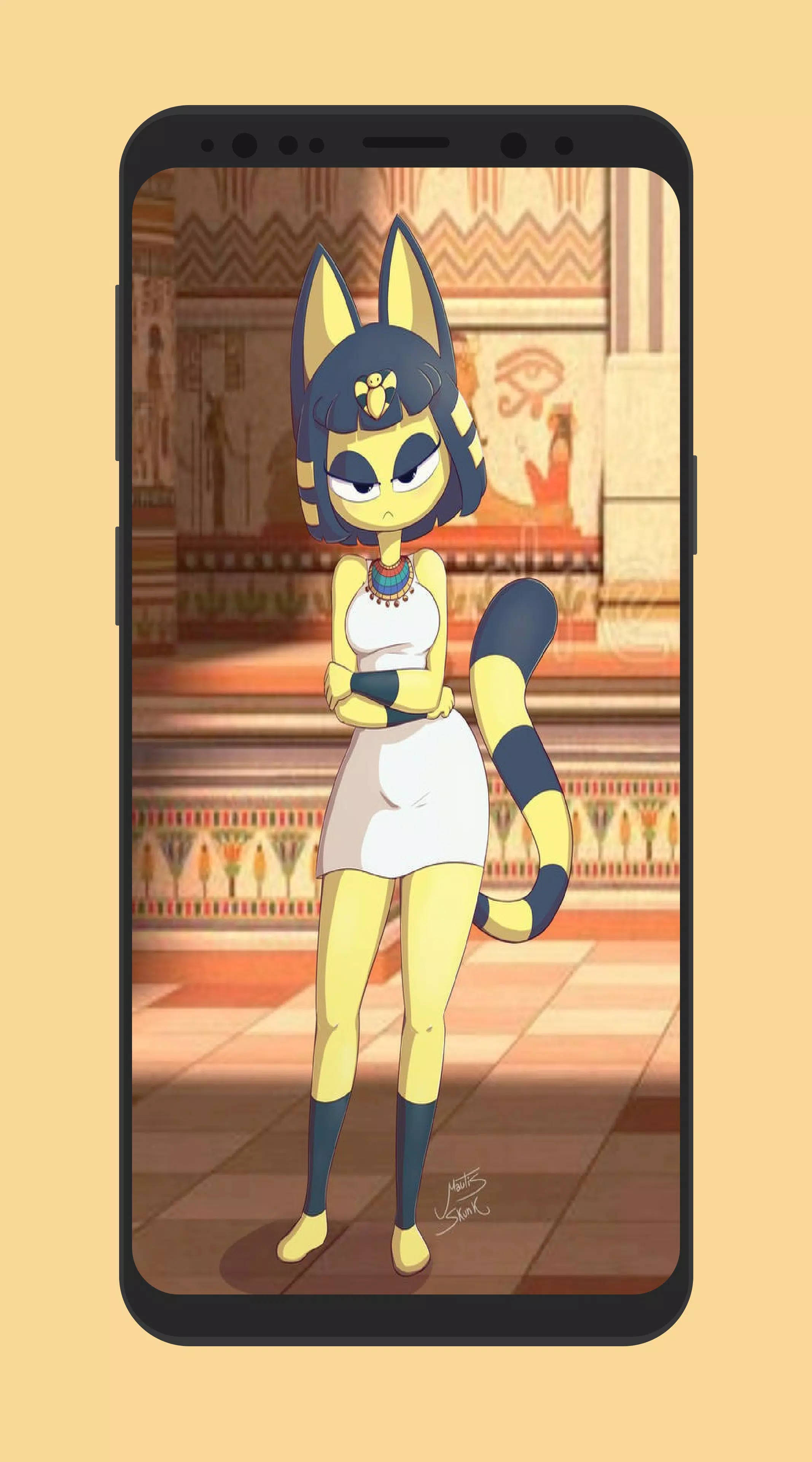 Ankha, Animal Crossing, Egyptian temple interior, 4K Phone Wallpaper