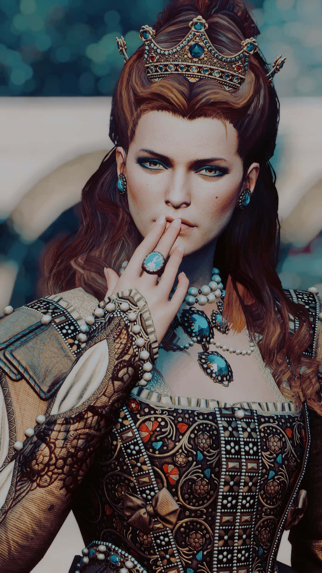 Anna Henrietta, jeweled crown, ornate armor, Full HD Phone Wallpaper