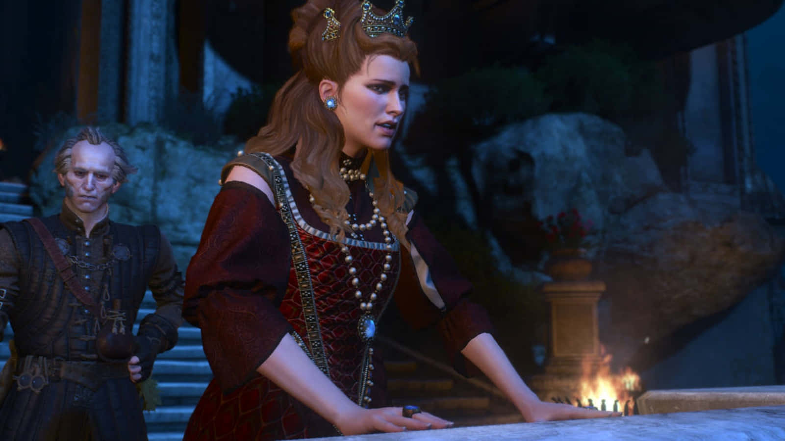 Anna Henrietta, ornate red attire, crown, HD Desktop Wallpaper