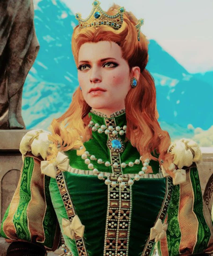 Anna Henrietta, jeweled crown, green velvet gown, SD Phone Wallpaper