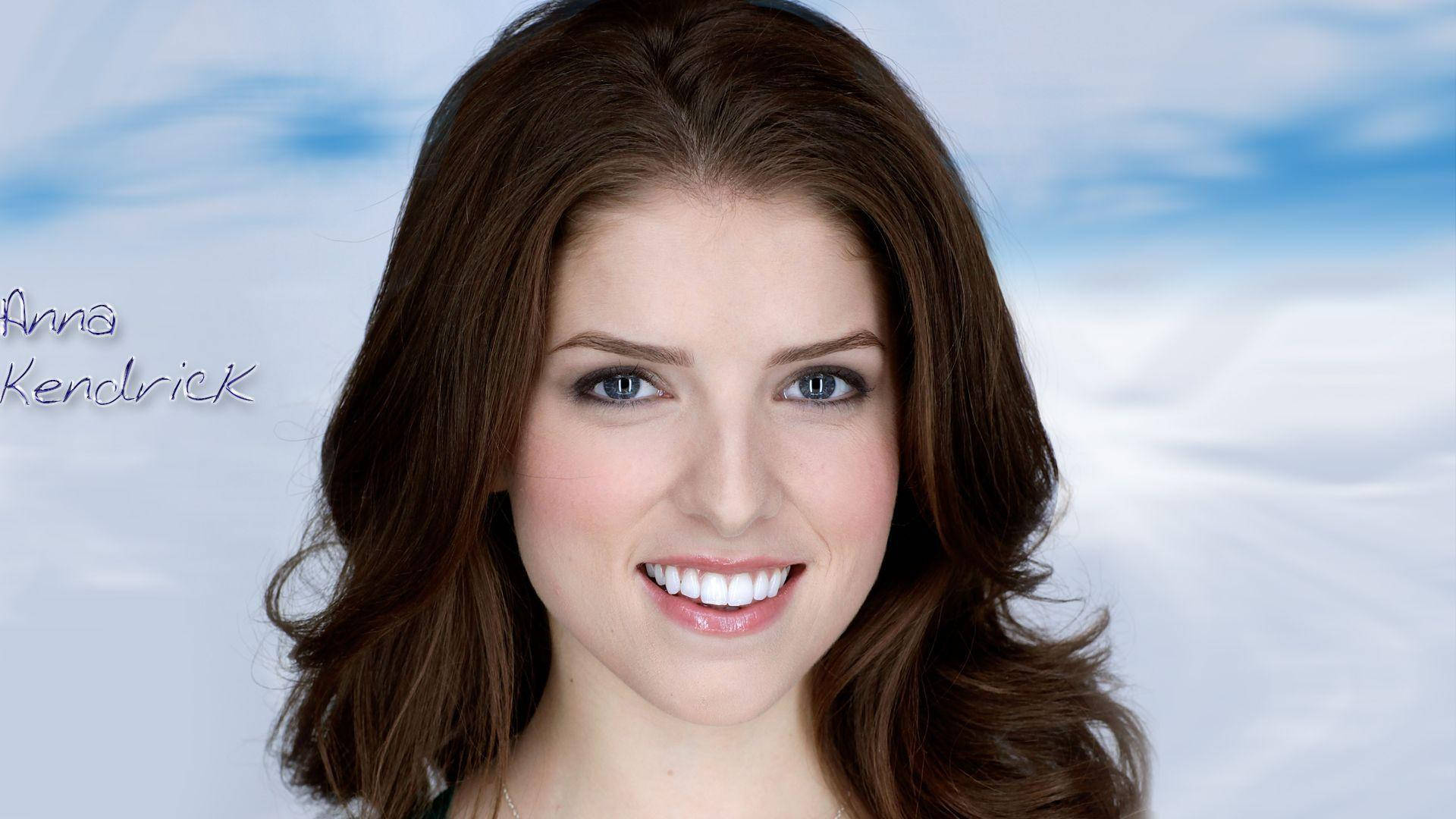Anna Kendrick, soft blue sky, radiant portrait, Full HD Desktop Wallpaper