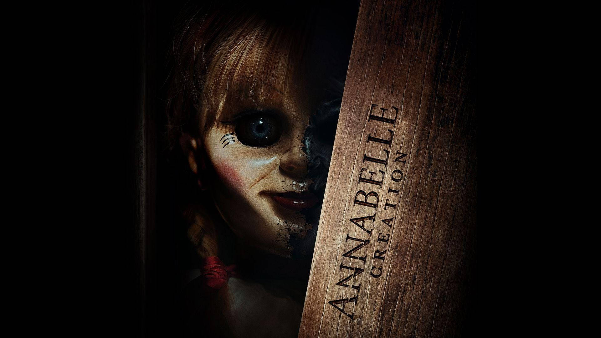 Annabelle, Creation, wooden door, Full HD Desktop Wallpaper