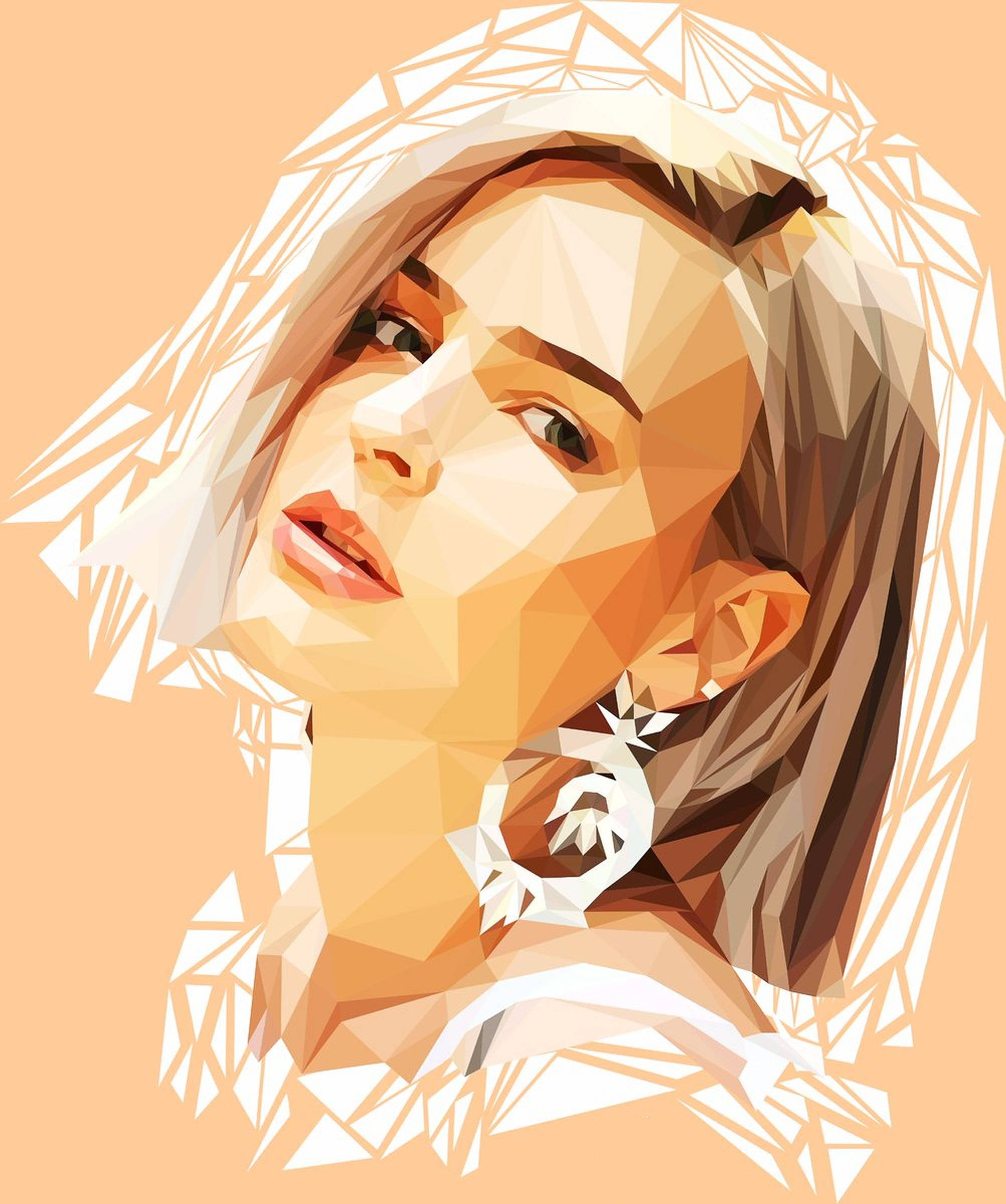 Anne Marie, polygon art, blonde hair, Full HD Phone Wallpaper