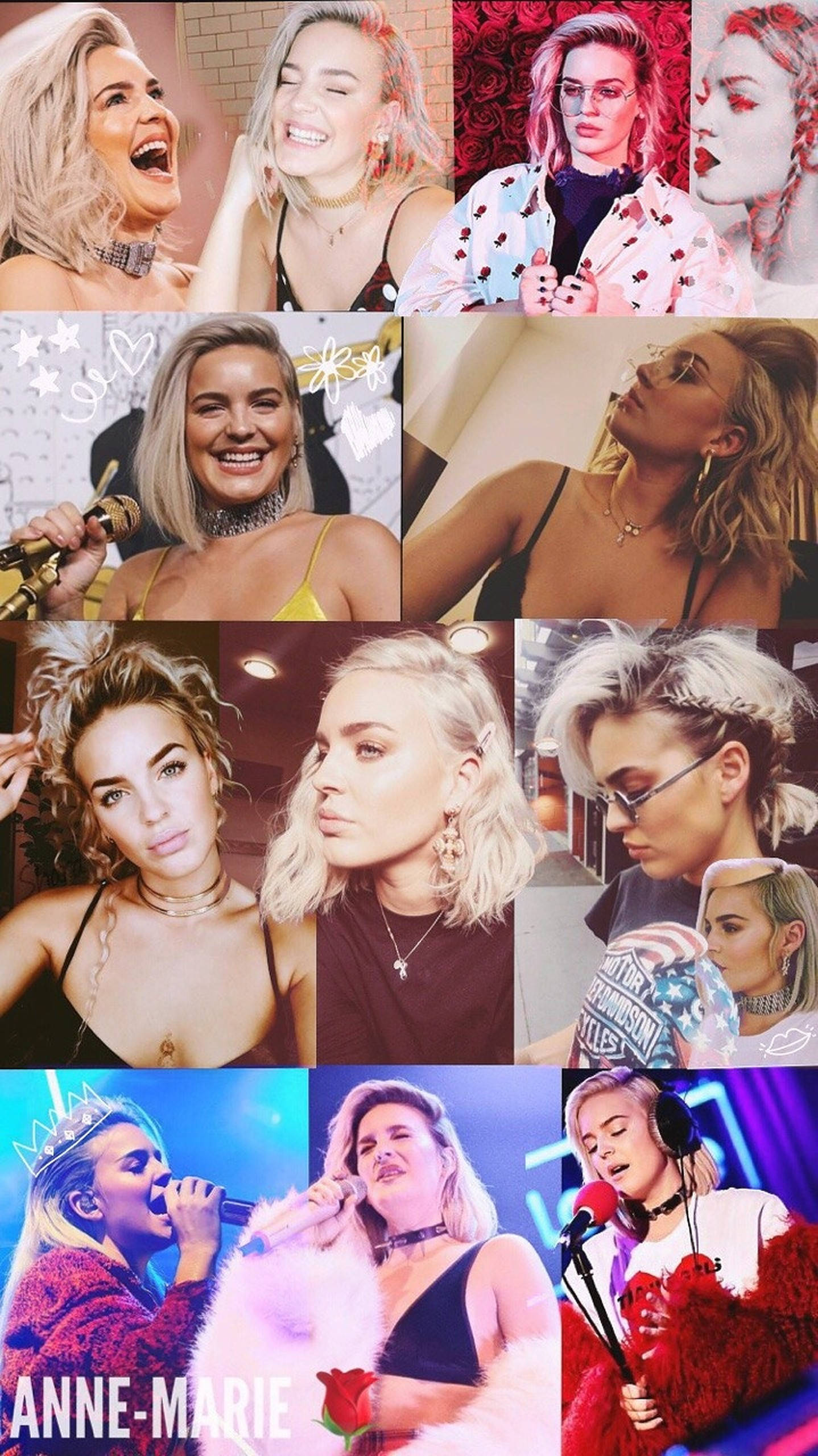 Anne-Marie, collage, vibrant, 2K Phone Wallpaper
