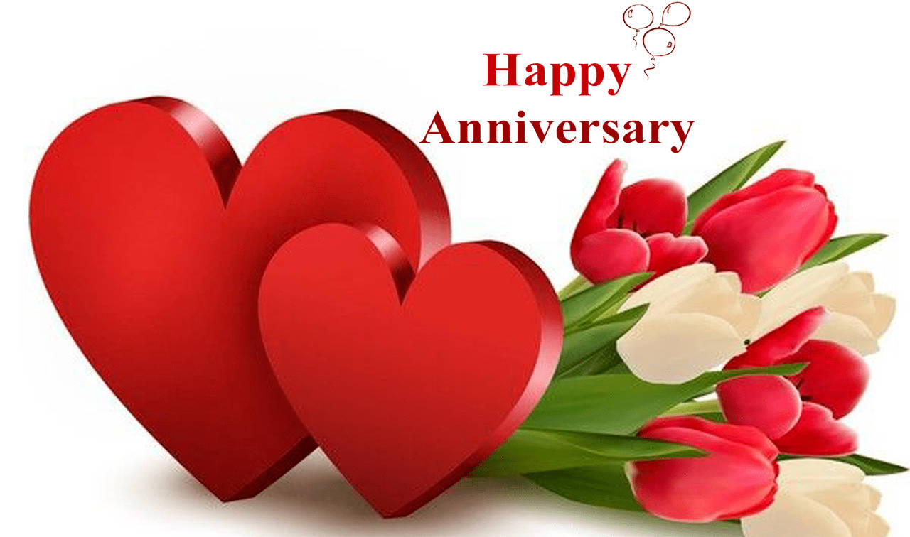 red hearts, bouquet of red and white tulips, festive balloons, HD Desktop Wallpaper