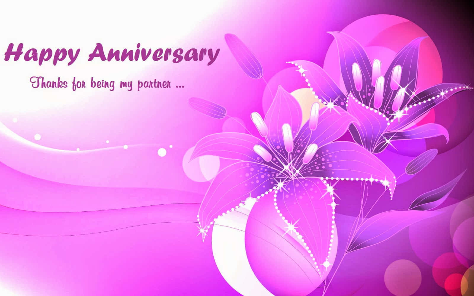 purple lilies, sparkling details, gradient pink background, HD Desktop Wallpaper