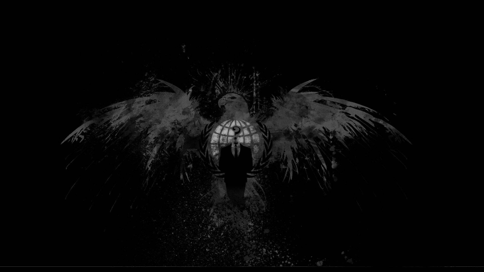 Anonymous, black, monochrome, Full HD Desktop Wallpaper
