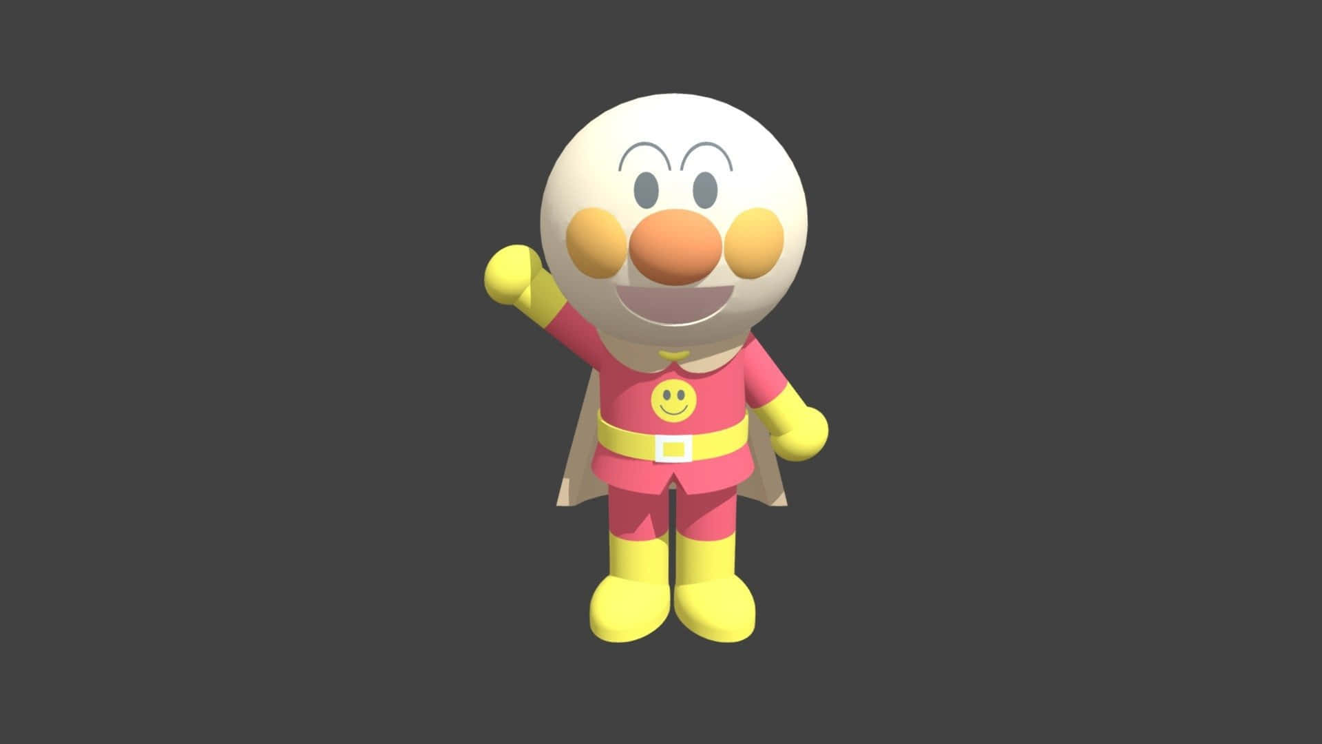 Anpanman, 3D cartoon character, round white head, Full HD Desktop Wallpaper