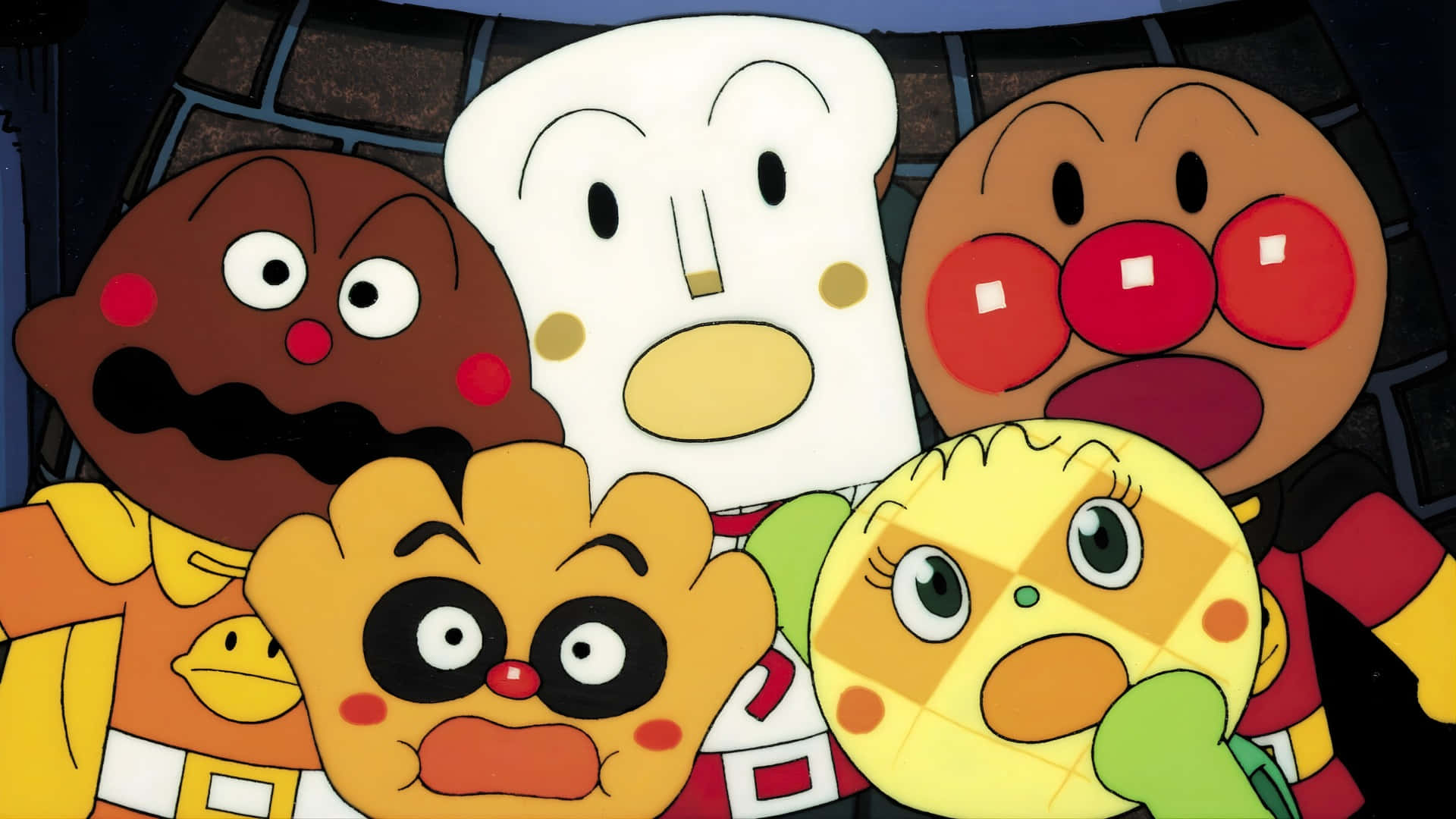 Anpanman, characters group, cartoon food characters, Full HD Desktop Wallpaper