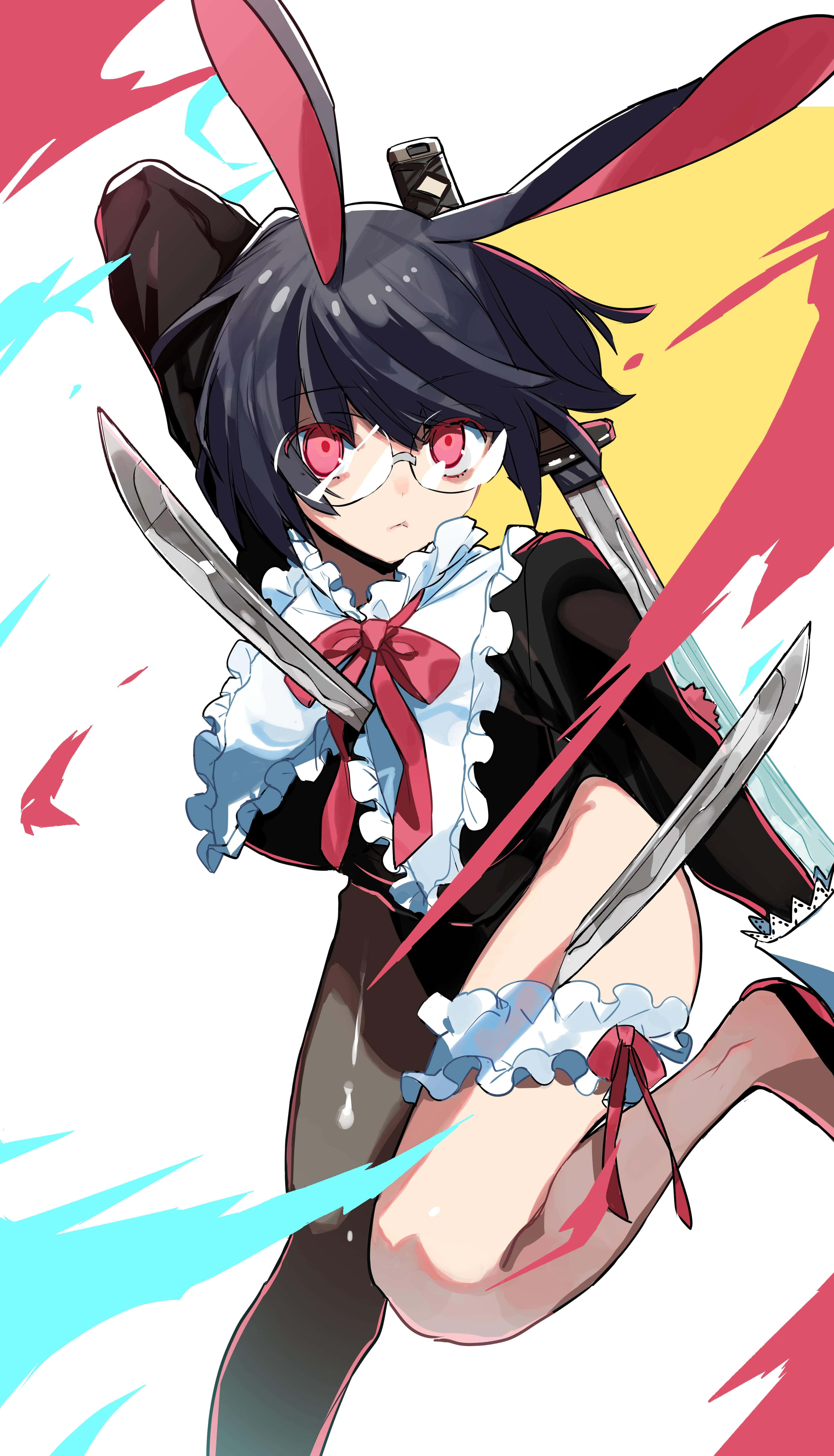 Anri Sonohara, bunny ears, red eyes, 4K Phone Wallpaper