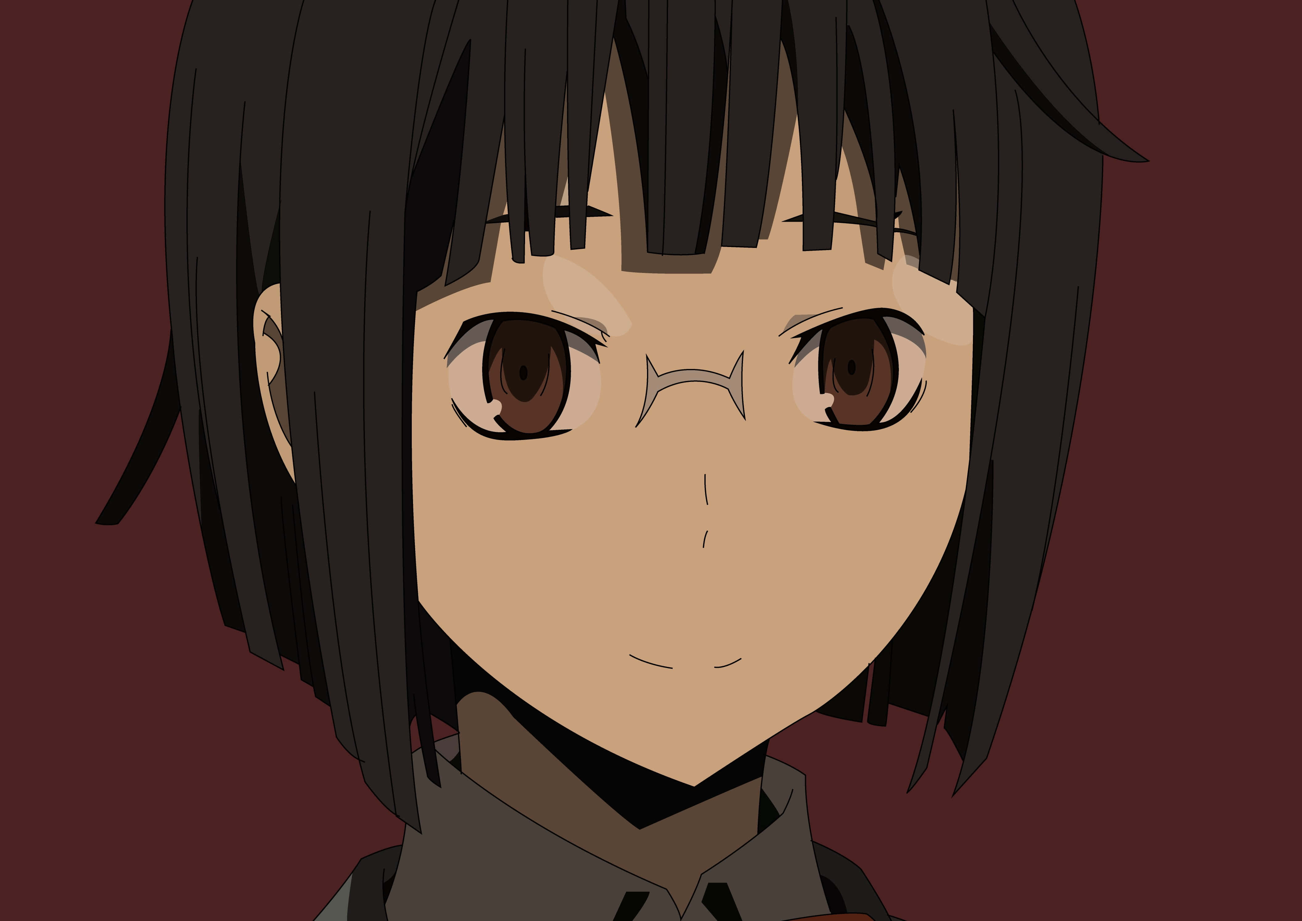 Anri Sonohara, short black hair, brown eyes, 4K Desktop Wallpaper