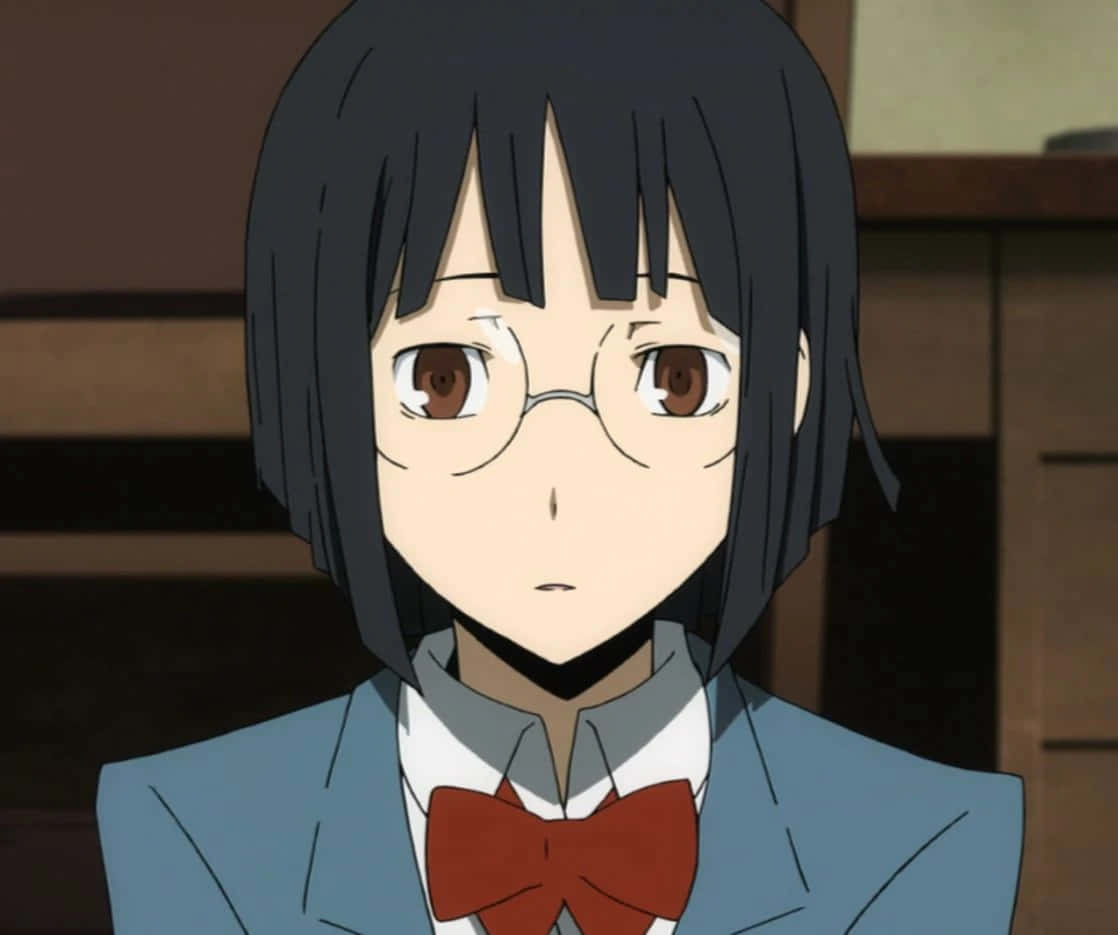 Anri Sonohara, short black hair, glasses, SD Desktop Wallpaper