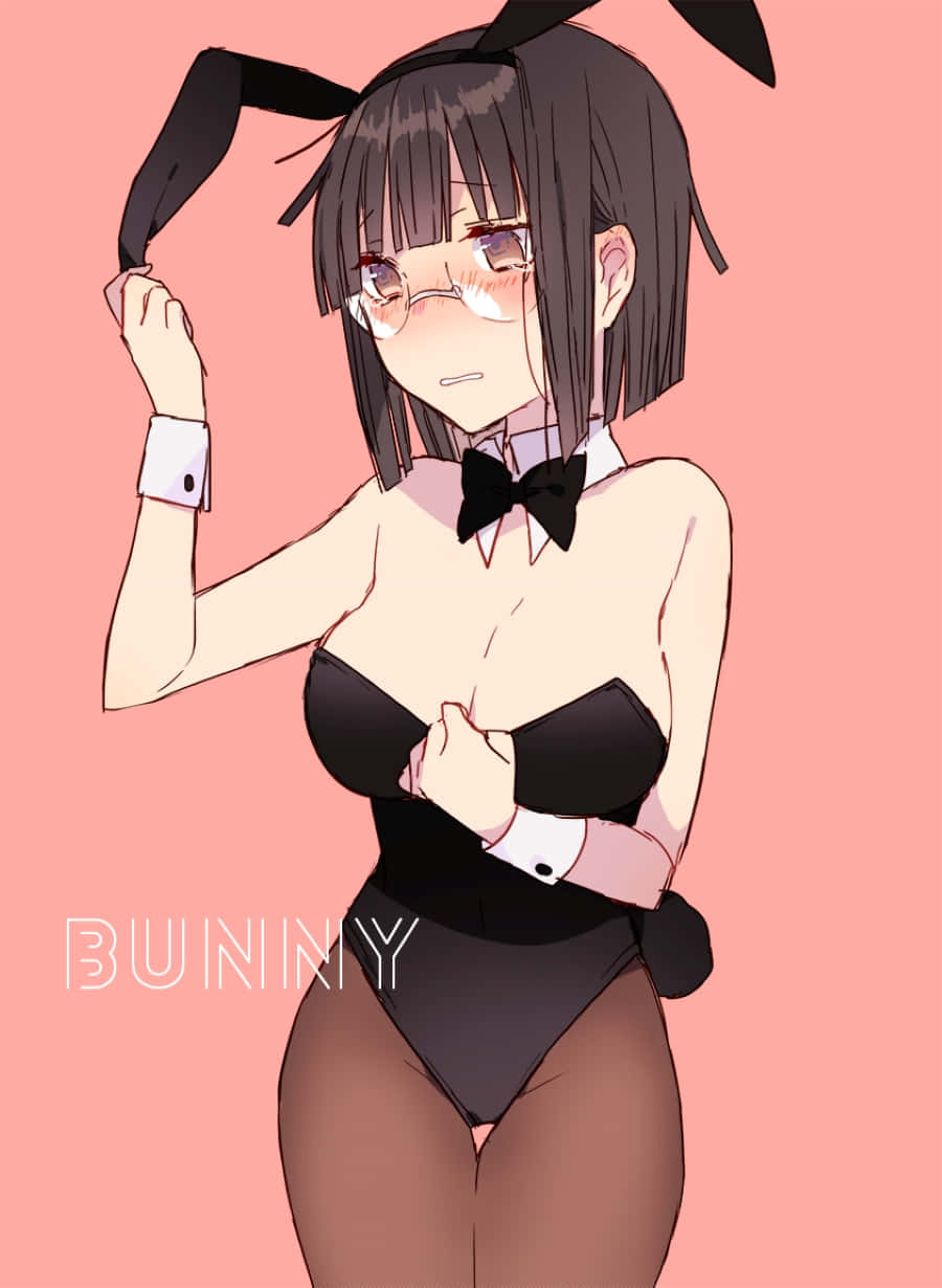 Anri Sonohara, black bunny outfit, glasses, SD Phone Wallpaper