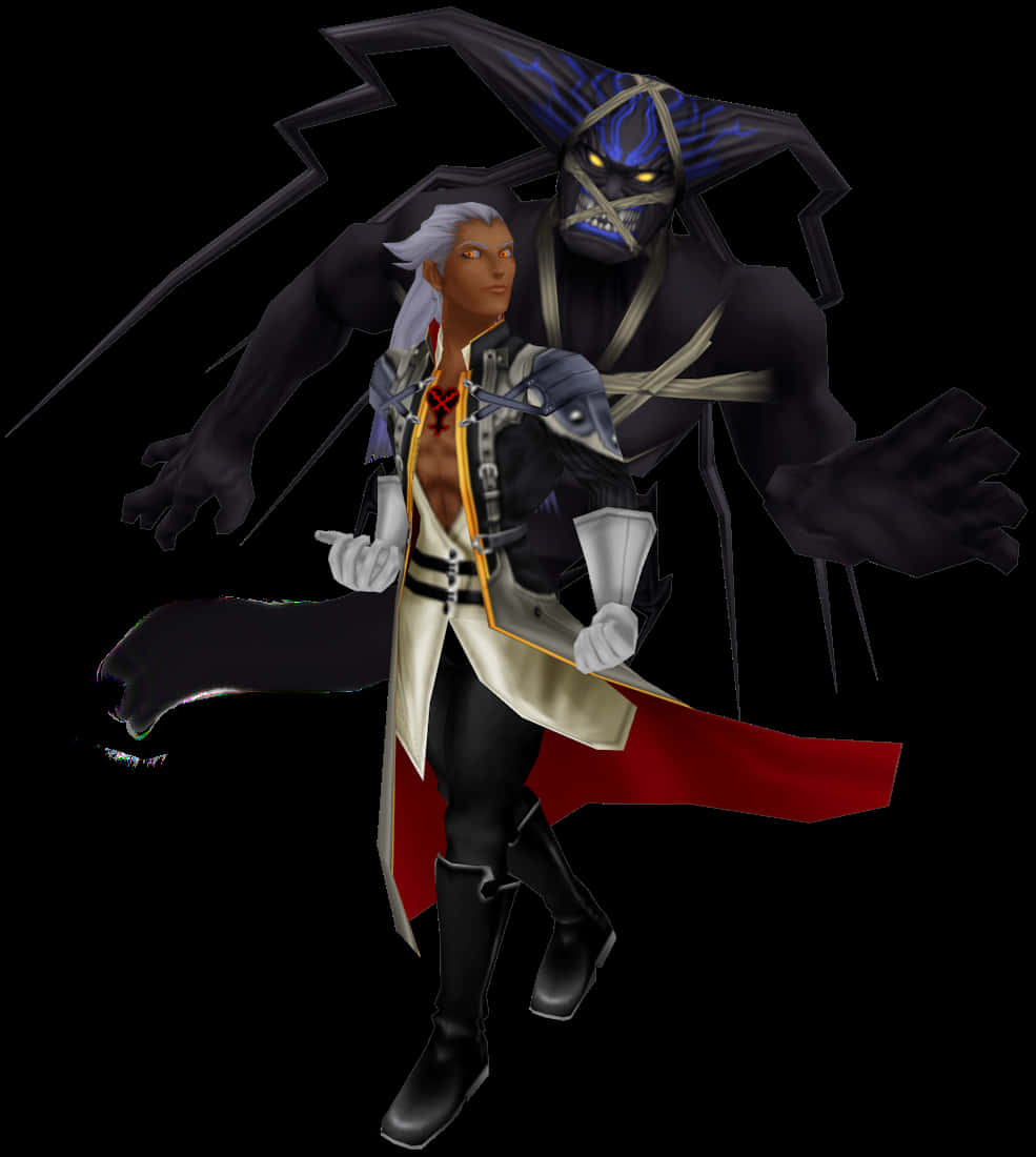 Ansem, Seeker of Darkness, silver-haired warrior, white coat, SD Phone Wallpaper