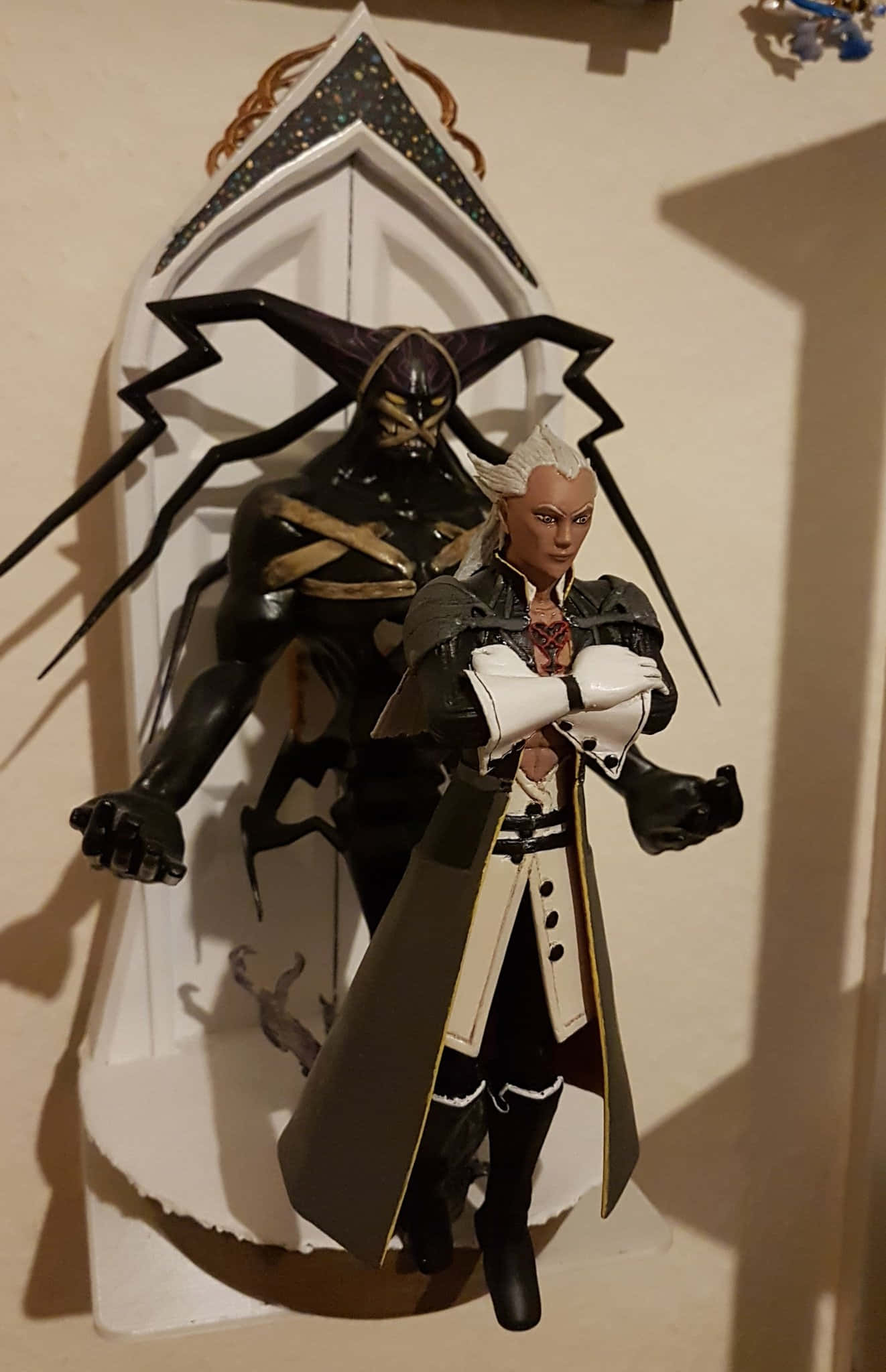 Ansem Seeker of Darkness, anime-style action figures, white display stand, Full HD Phone Wallpaper