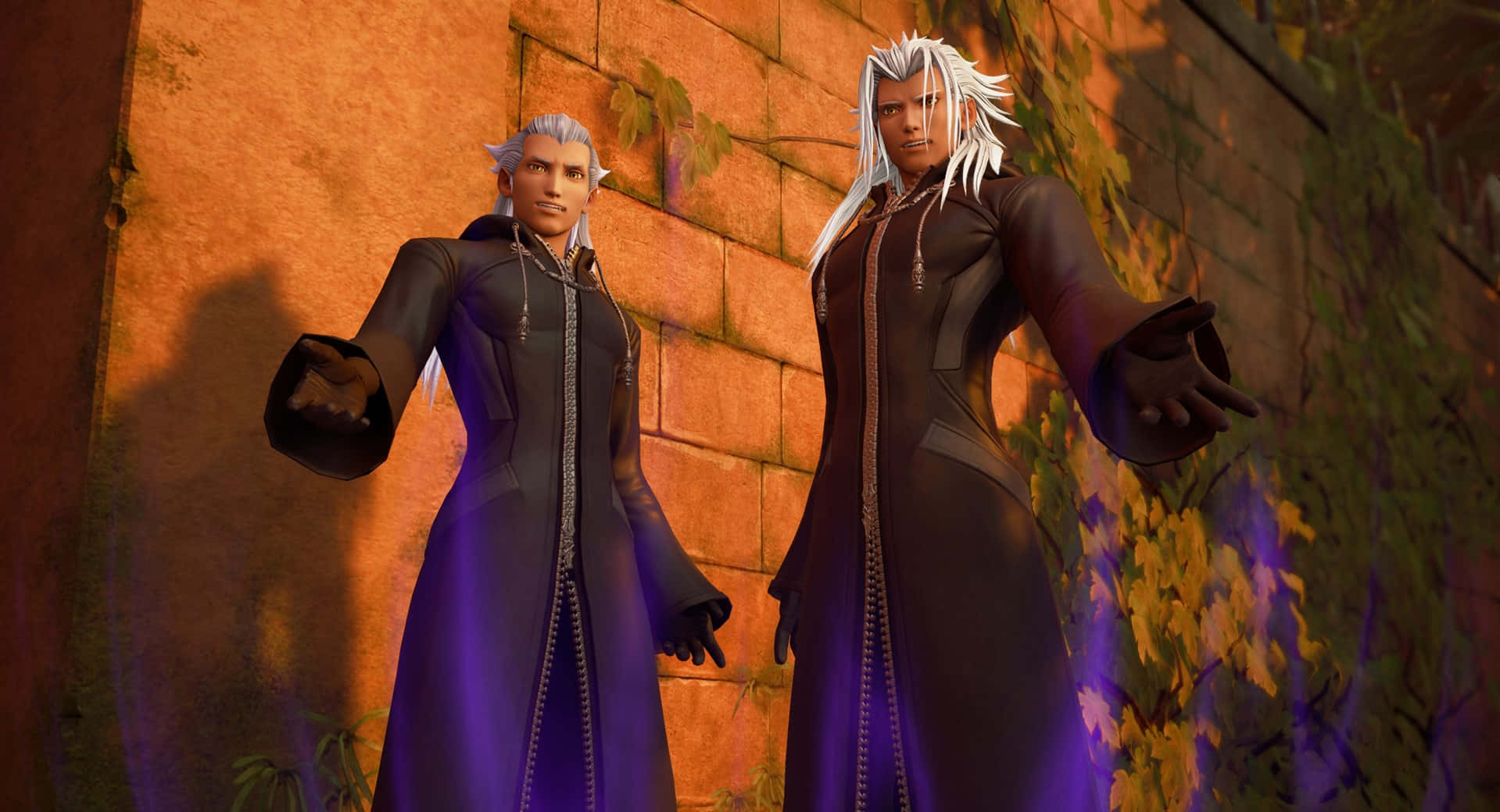 Ansem Seeker of Darkness, white hair, stone wall, HD Desktop Wallpaper