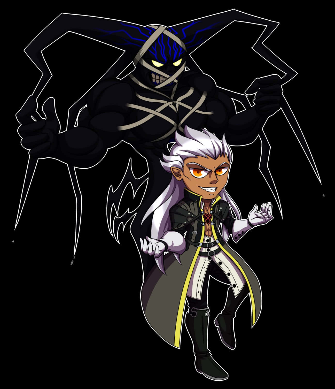 Ansem Seeker of Darkness, white hair, orange eyes, HD Phone Wallpaper