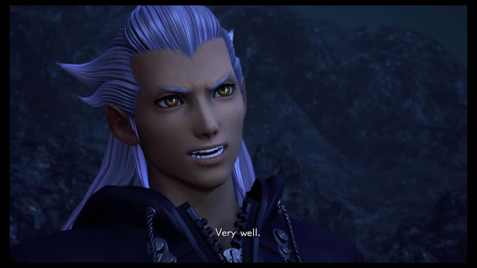 Ansem, Seeker of Darkness, spiky silver hair, glowing yellow eyes, HD Desktop Wallpaper