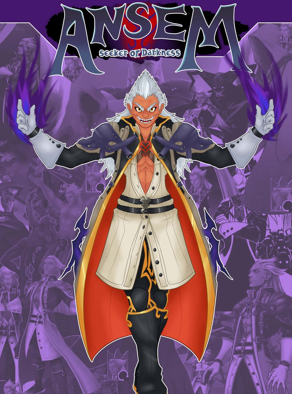 Ansem, Seeker of Darkness, white hair, red eyes, HD Phone Wallpaper