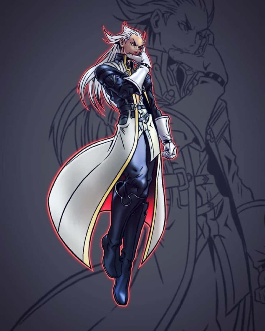 Ansem, Seeker of Darkness, white hair, red highlights, SD Phone Wallpaper