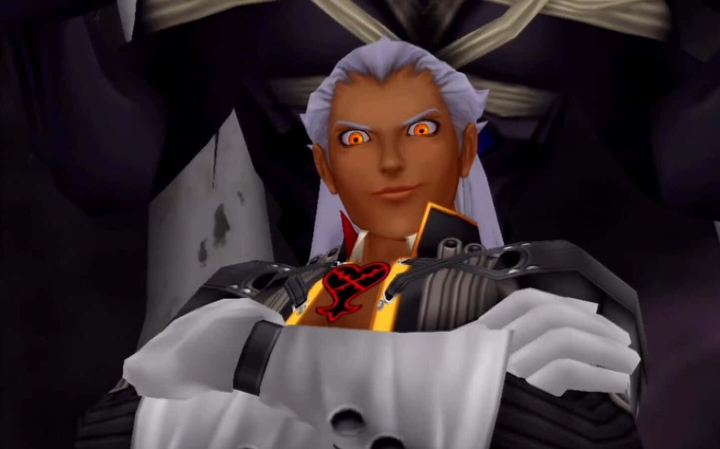 Ansem Seeker of Darkness, white hair, glowing orange eyes, HD Desktop Wallpaper